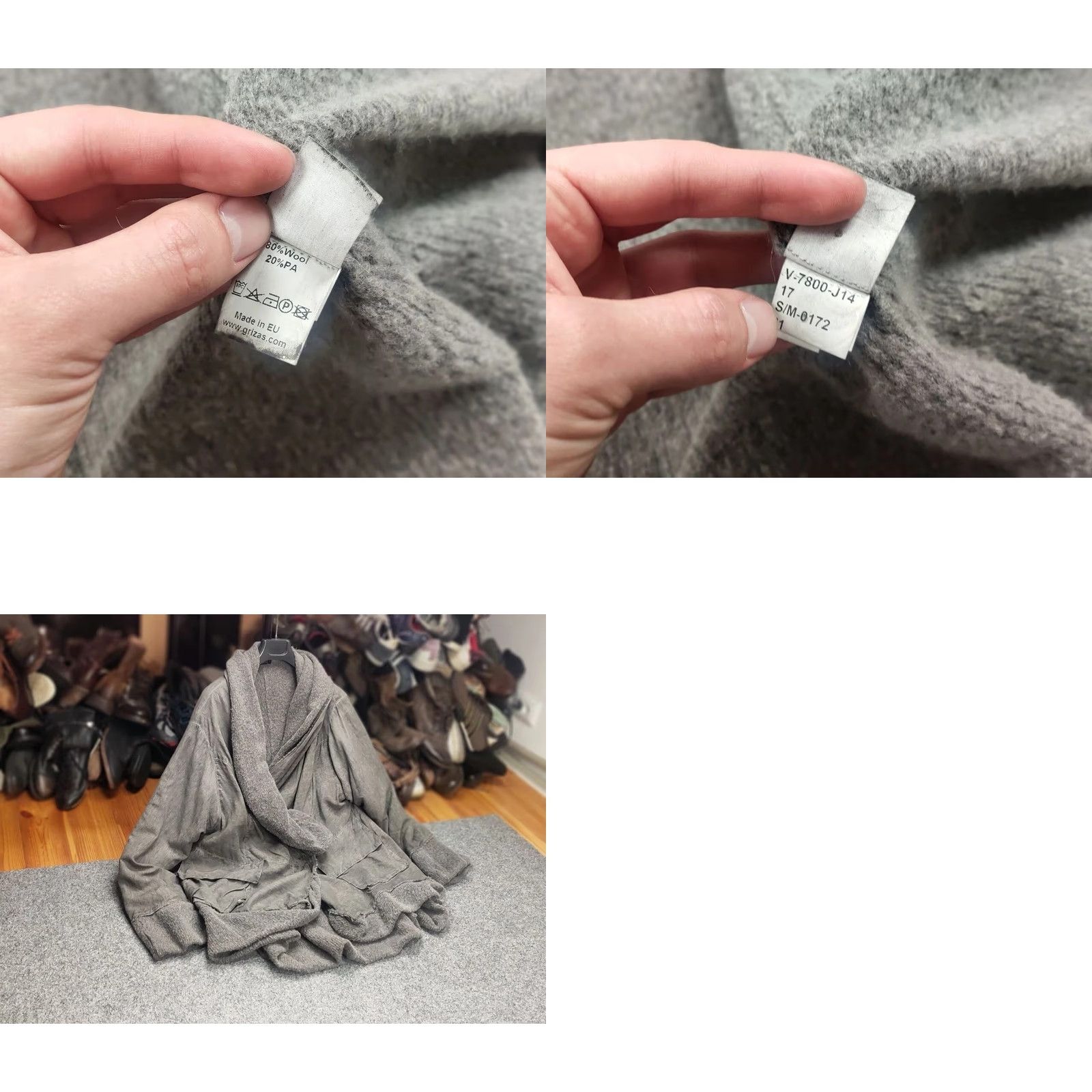 Vintage GRIZAS Design Garment Gray Oversized Pocket Jacket Silk Wool Blend Shirt Regular M Womens Size M / US 6-8 / IT 42-44 - 10 Thumbnail