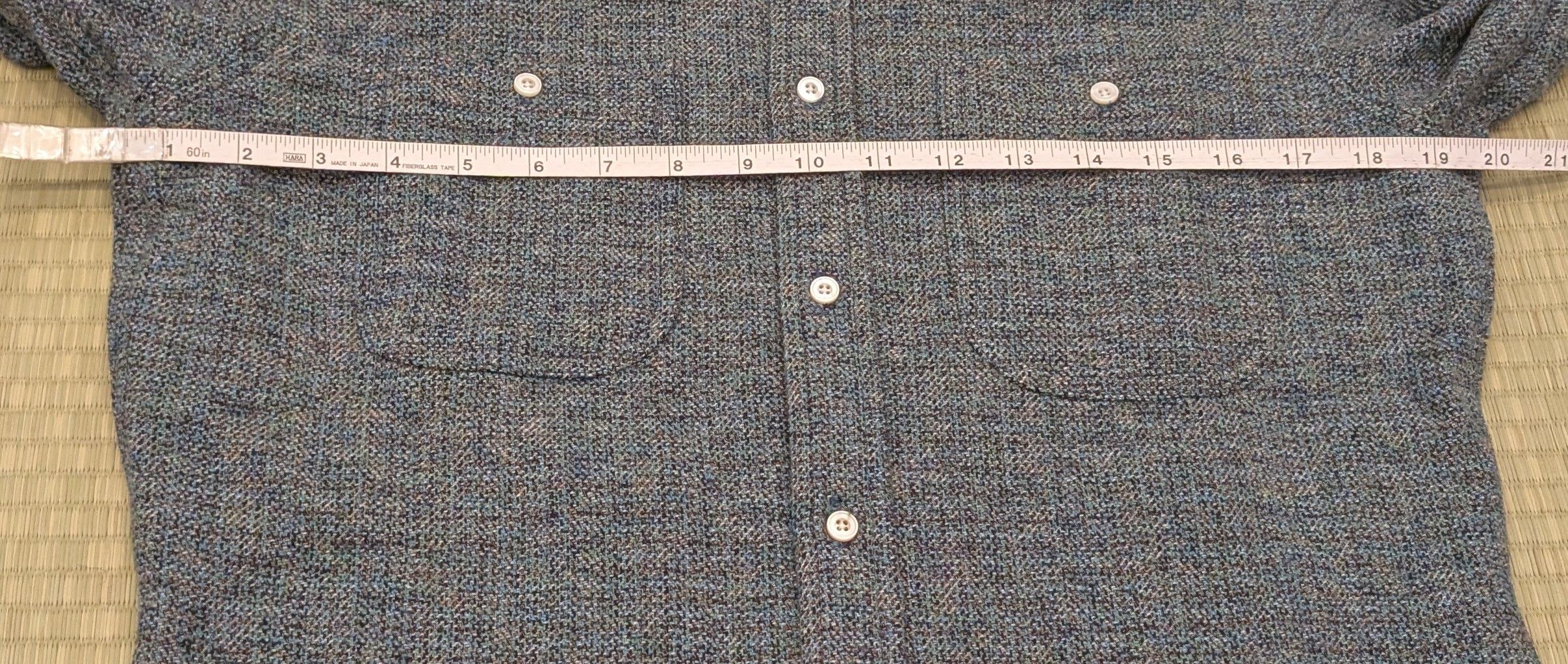 Gustin Gustin #1296 Electric Homespun Shirt in Ocean Made in USA Size US S / EU 44-46 / 1 - 5 Thumbnail