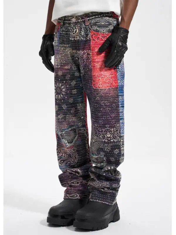 Japanese Brand VIBE High street hip hop digital print gradient baggy jeans Size US 32 / EU 48 - 1 Thumbnail