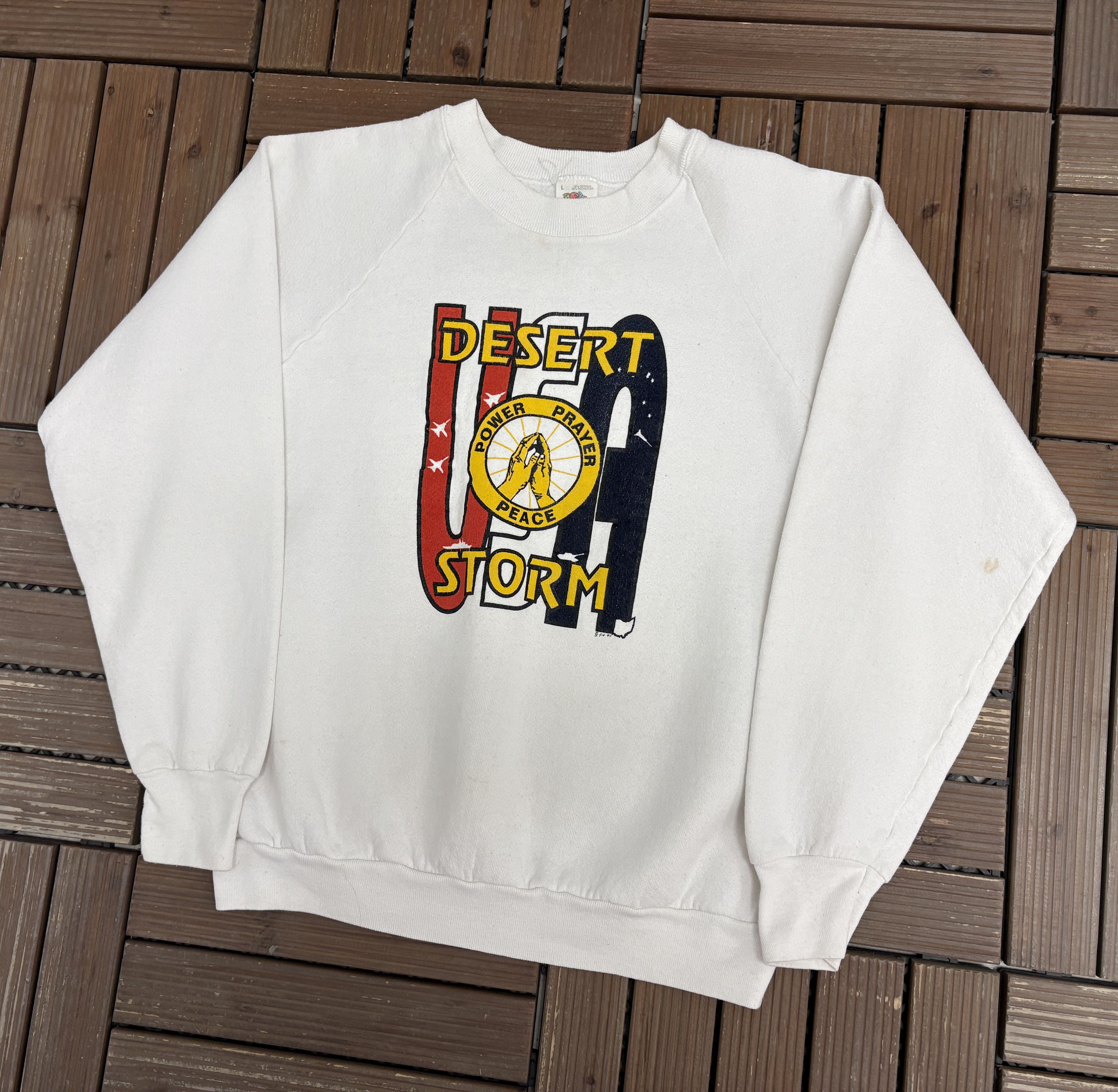 Vintage Operation Desert Storm Vintage Crewneck Sweater Size US L / EU 52-54 / 3 - 3 Thumbnail
