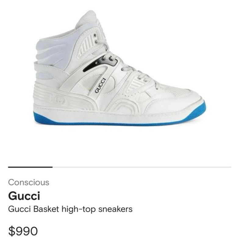 Gucci Gucci Basket High Top Sneakers sz. 9G (10 US) Size US 10 / EU 43 - 12 Thumbnail