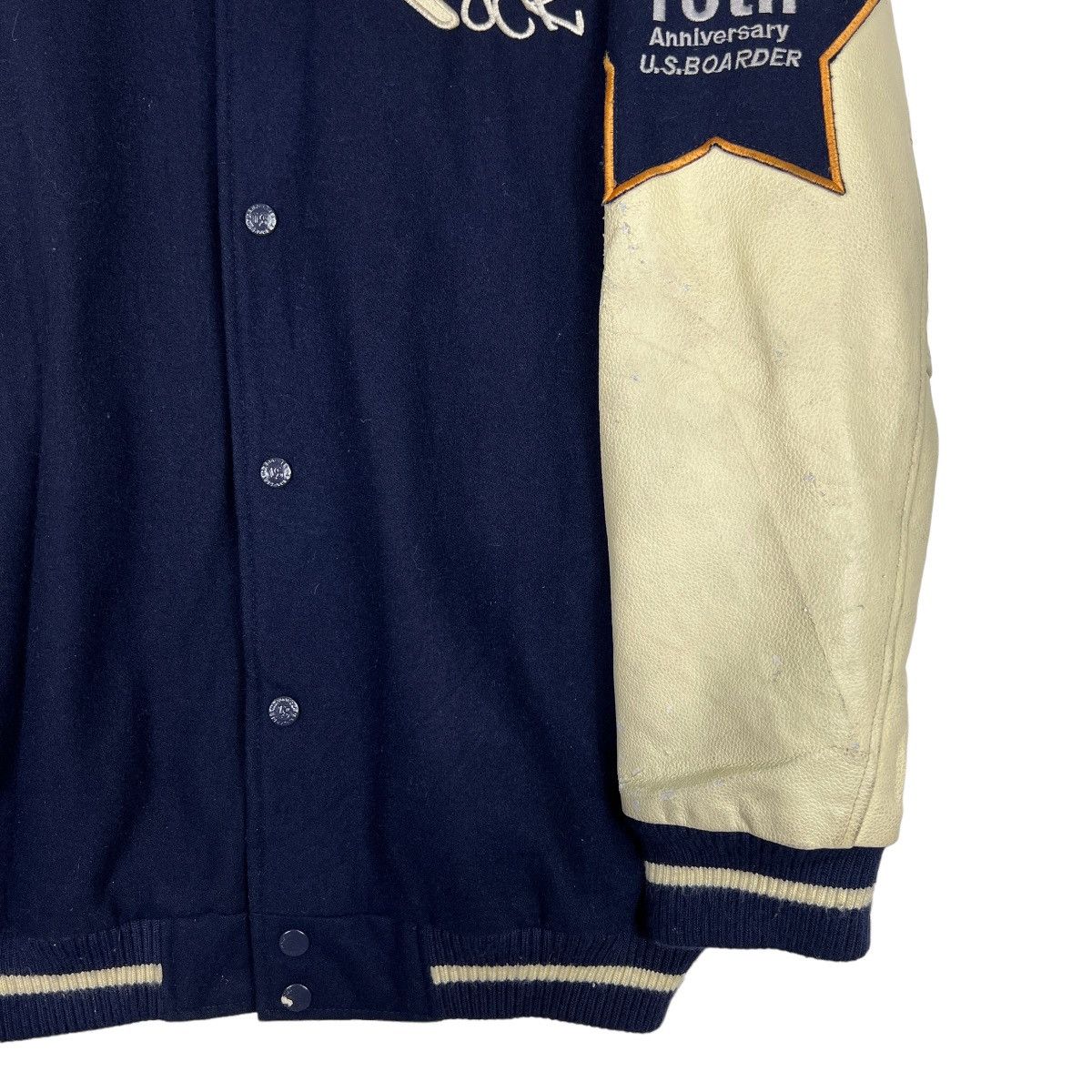 Japanese Brand 🔥 VINTAGE US BOARDER VARSITY BOMBER JACKET Size US L / EU 52-54 / 3 - 5 Thumbnail