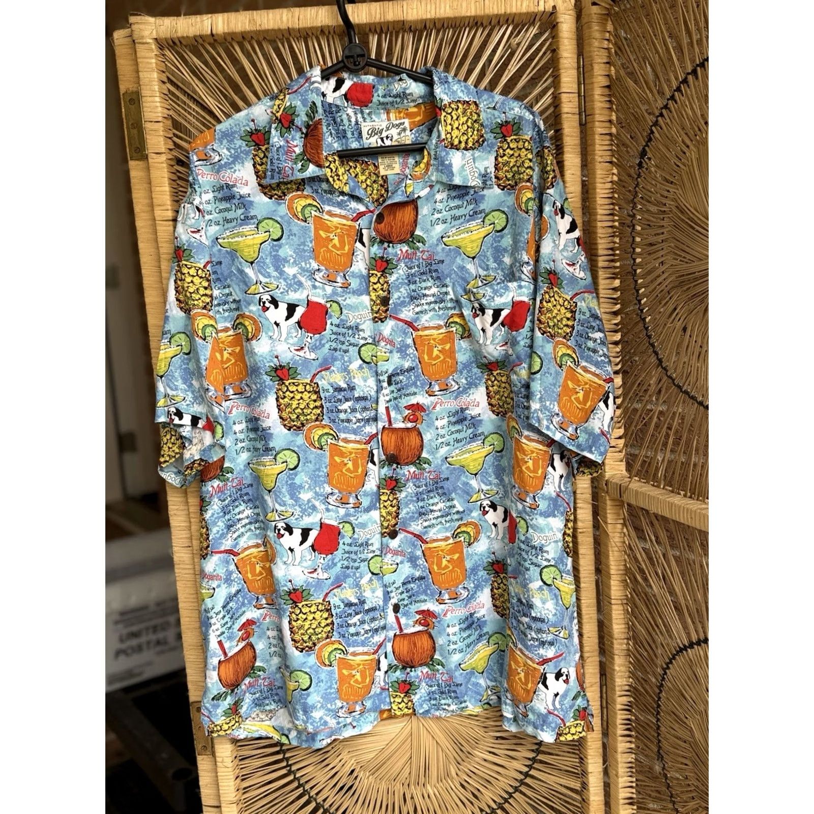 Big Dogs Big Dogs Cocktail Recipe Button-Down Shirt L Multicolor Men Short Sleeve Animal Print Mens Size US L / EU 52-54 / 3 - 3 Thumbnail