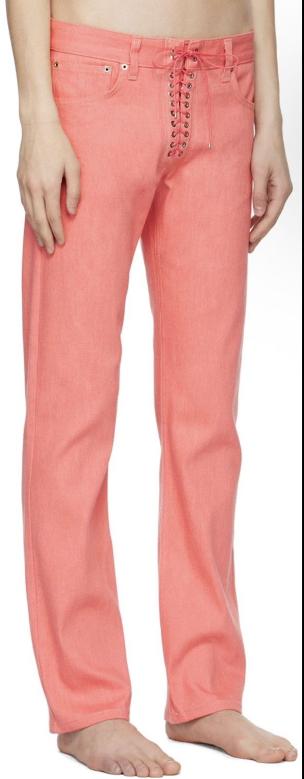 Ludovic De Saint Sernin Ludovic de Saint Sernin Pink Lace-Up Jeans Size US 30 / EU 46 - 1 Thumbnail