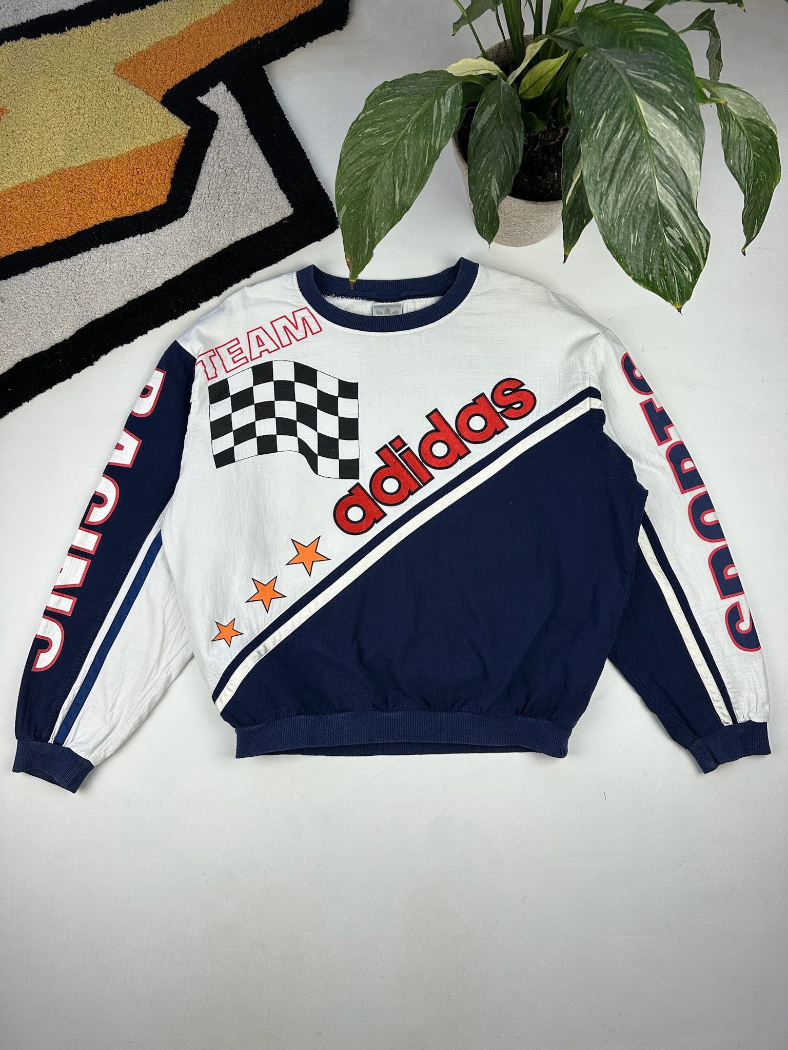 Adidas Vtg 90’ ADIDAS RACING TEAM Originals Sweatshirt Motorsports Size M / US 6-8 / IT 42-44 - 1 Thumbnail