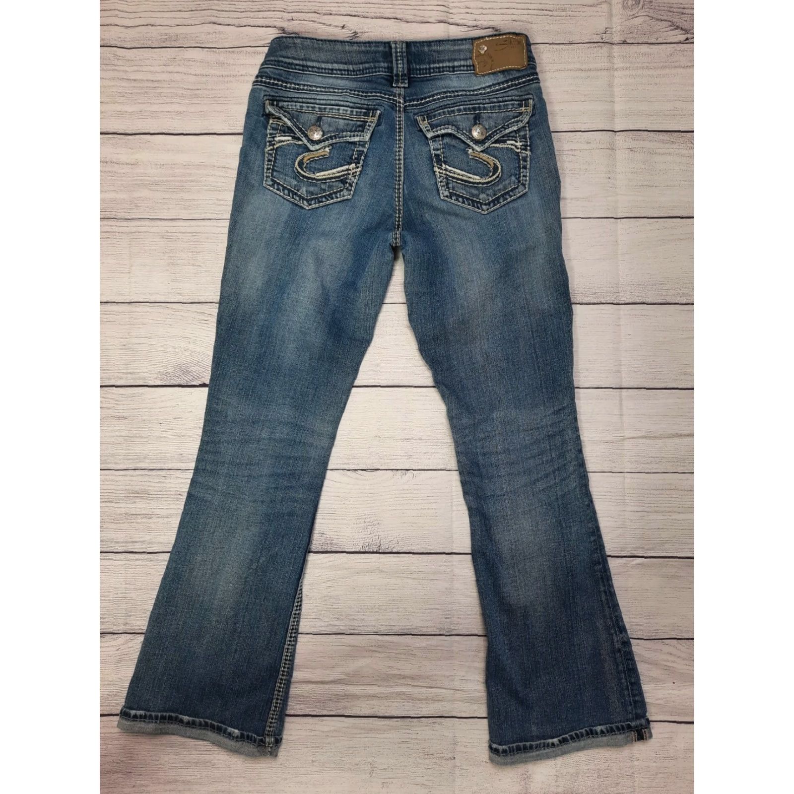 Silver Jeans Co. SILVER Jeans Suki Surplus Women's Bootcut Denim 5-Pocket Stretch Blue Jeans 28x28/29x32.5 Size 28" / US 6 / IT 42 - 2 Thumbnail