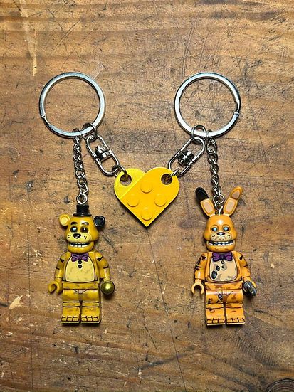 Cartoon Network FNAF Bonnie Freddy minifigure keychain custom handmade Size ONE SIZE - 2 Thumbnail