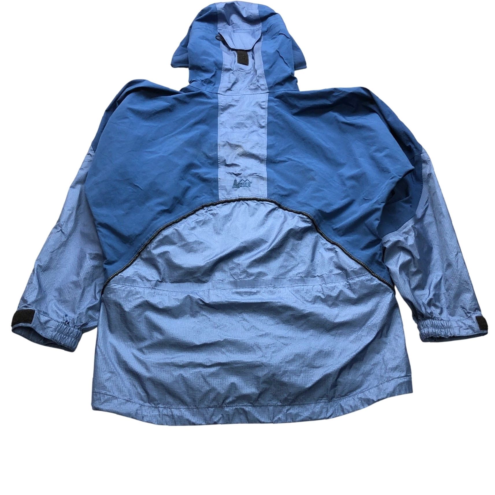 Vintage REI Elements E1 Waterproof Nylon Shell Jacket Womens Small Full Zip Hooded Blue Solid Logo Zipper Long Sleeve Size S / US 4 / IT 40 - 5 Thumbnail