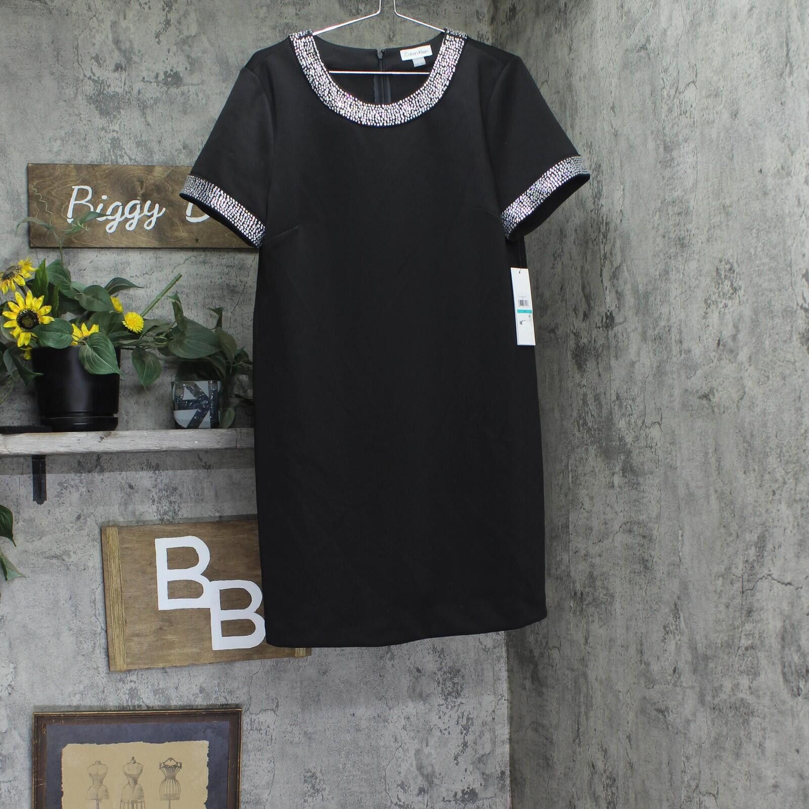 Calvin Klein Nwt Calvin Klein Embellished A Line Dress Cd4m2ea5 Black 16 Size XXL / US 16-18 / IT 52-54 - 1 Thumbnail