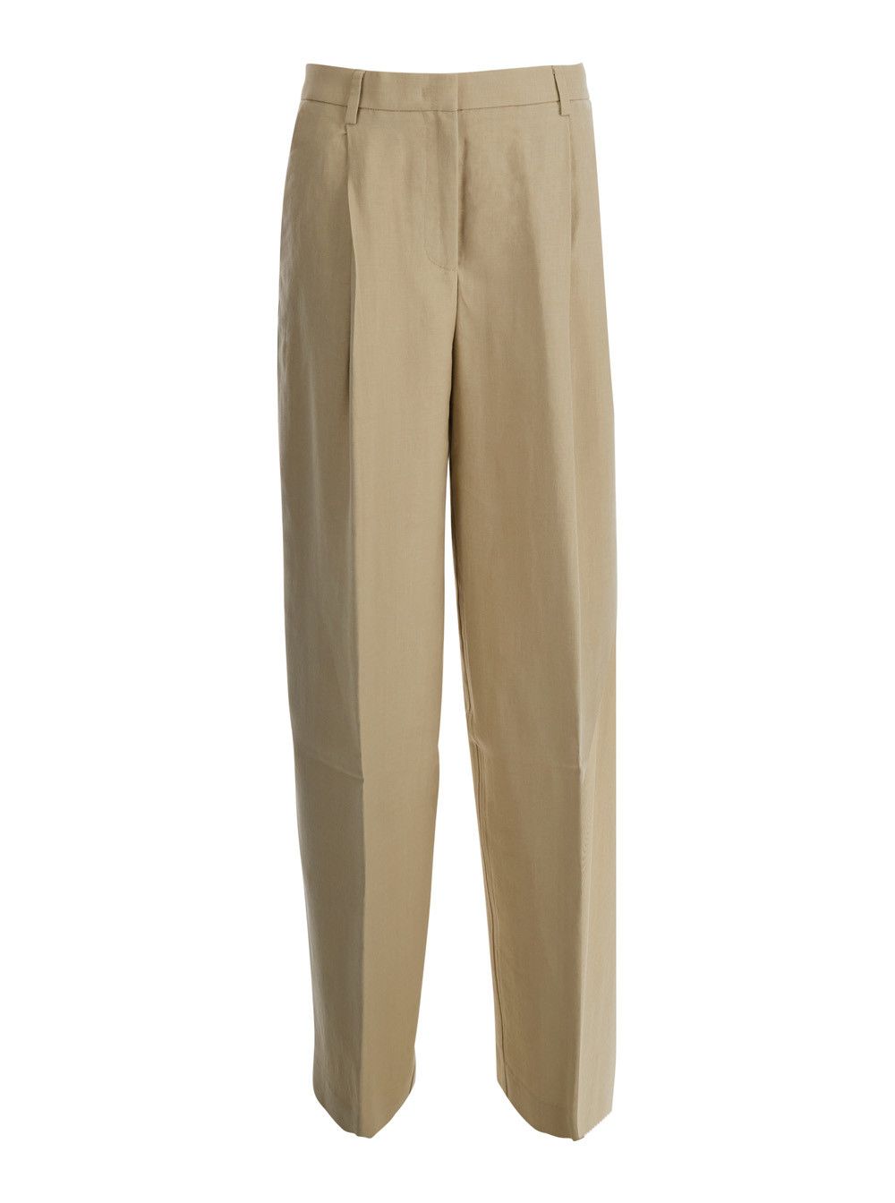 Grifoni Beige Straight-leg Pants with Front Pleats in Fabric for Women Size 28" / US 6 / IT 42 - 1 Thumbnail