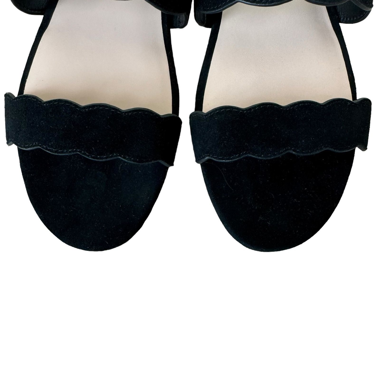 Stuart Weitzman STUART WEITZMAN Santorini scalloped suede sandals Black 8.5 Size US 8.5 / IT 38.5 - 5 Thumbnail