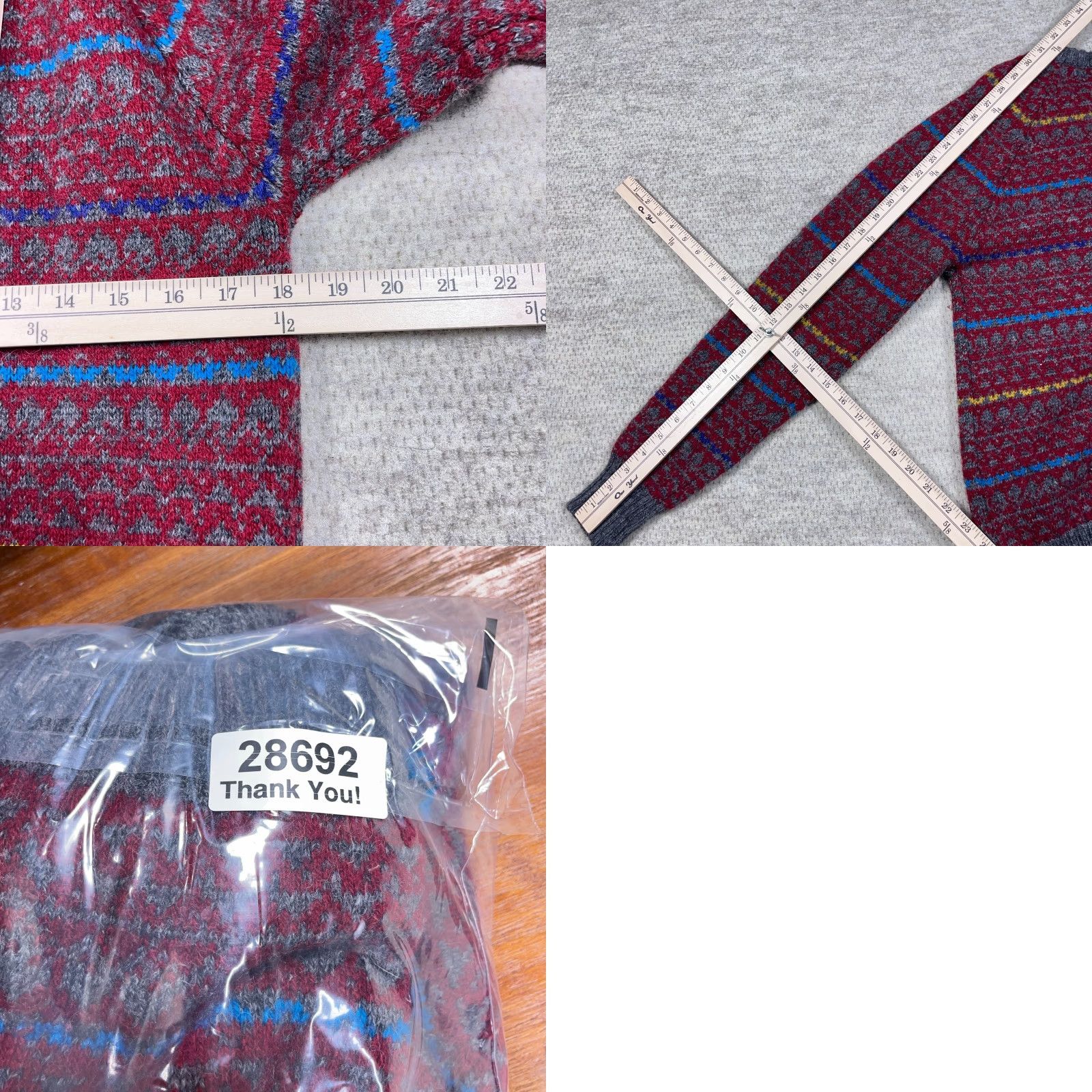 McGregor VINTAGE McGregor Sweater Geometric Knit Wool Red Mens Medium Crew Neck 90s Classic Logo Geometric Pattern 90s Mens Size US M / EU 48-50 / 2 - 8 Thumbnail