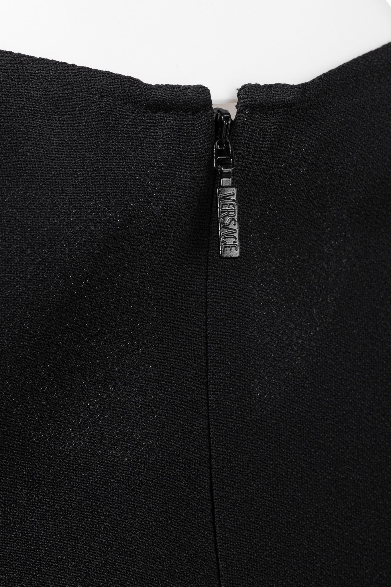 Versace Versace PF20 Black Envers Satin Safety-Pin Short Dress Size XS / US 0-2 / IT 36-38 - 8 Thumbnail
