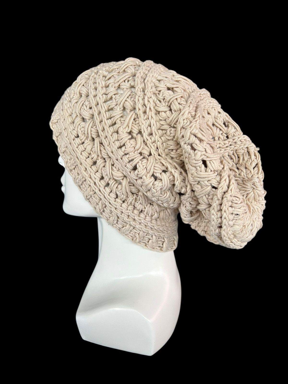 Japanese Brand × Kapital × Vintage Crochet Knitted Handmade Big Beanie Hats Rare☠️☠️ Size ONE SIZE - 1 Thumbnail