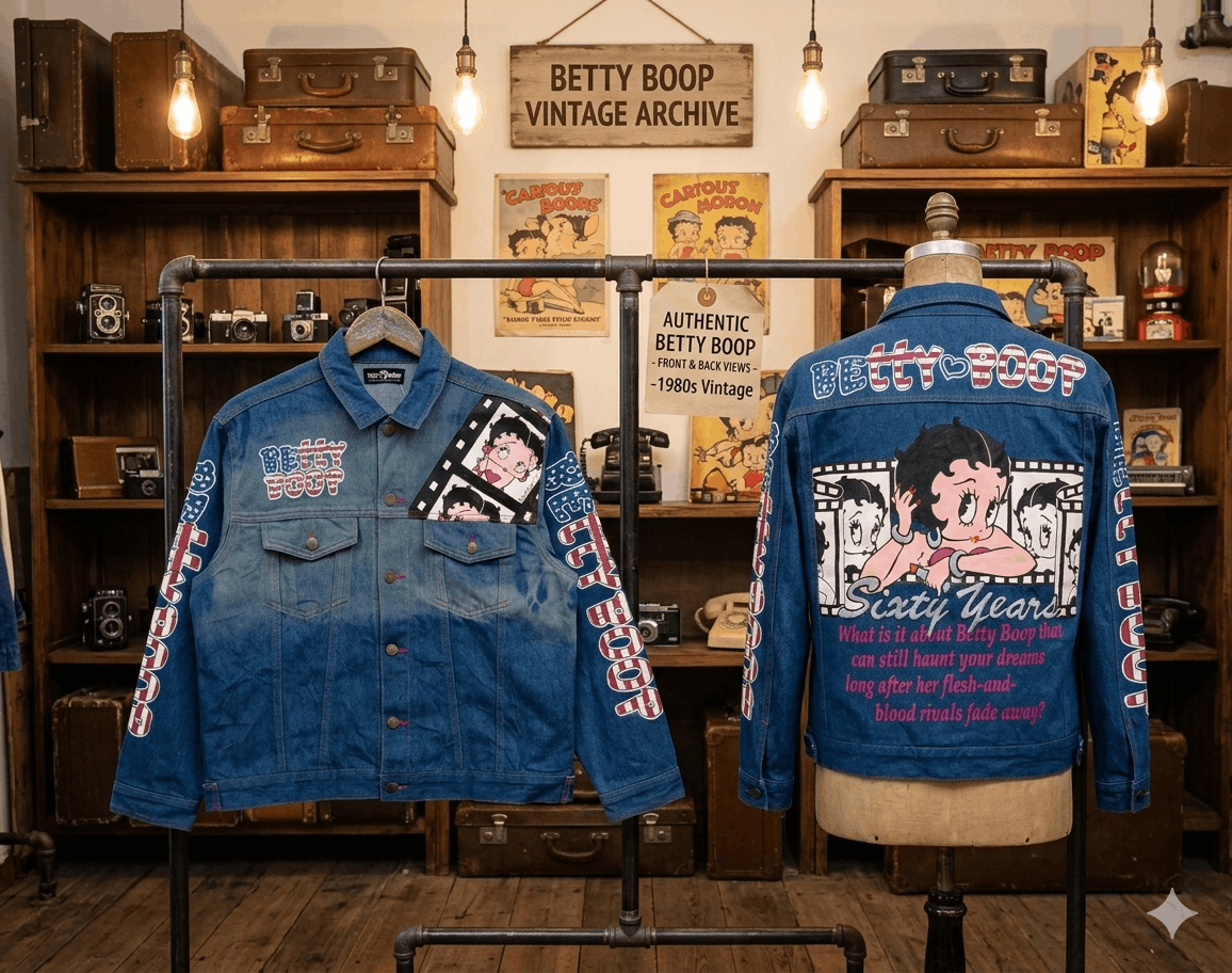 Cartoon Network Vintage 90s Betty Boop Sixty Years Denim Trucker Jean Jacket Size M / US 6-8 / IT 42-44 - 1 Thumbnail