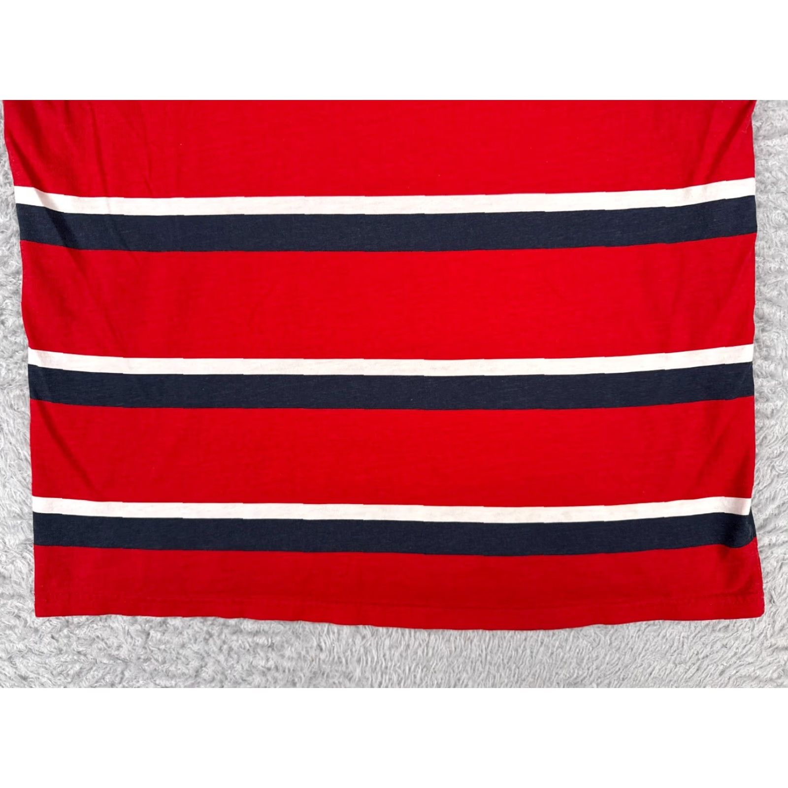 Tommy Hilfiger VINTAGE Tommy Hilfiger Shirt Women XL Red Stripe Short Sleeve Crew 100% Cotton Logo Size XL / US 12-14 / IT 48-50 - 5 Thumbnail