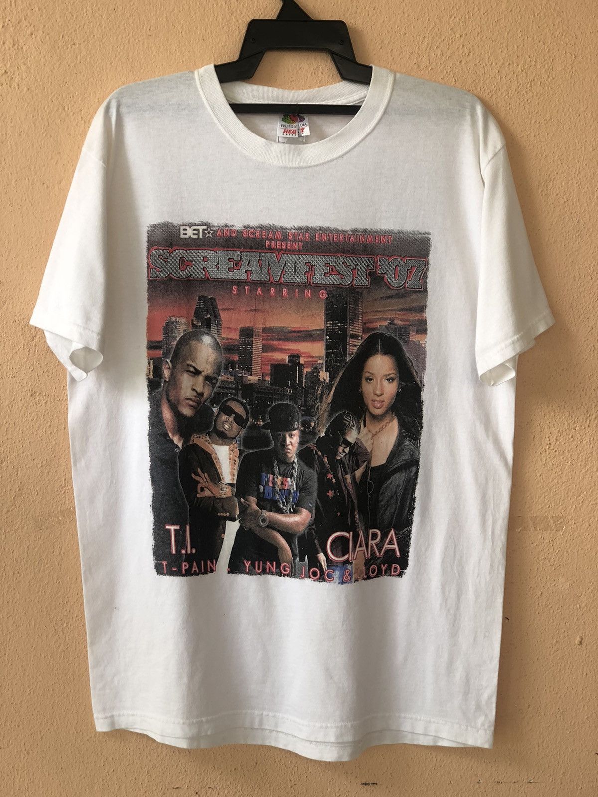 Rap Tees × Vintage Vintage SCREAMFEST 07 T- PAIN CIARA Rap Tee Size US L / EU 52-54 / 3 - 1 Thumbnail