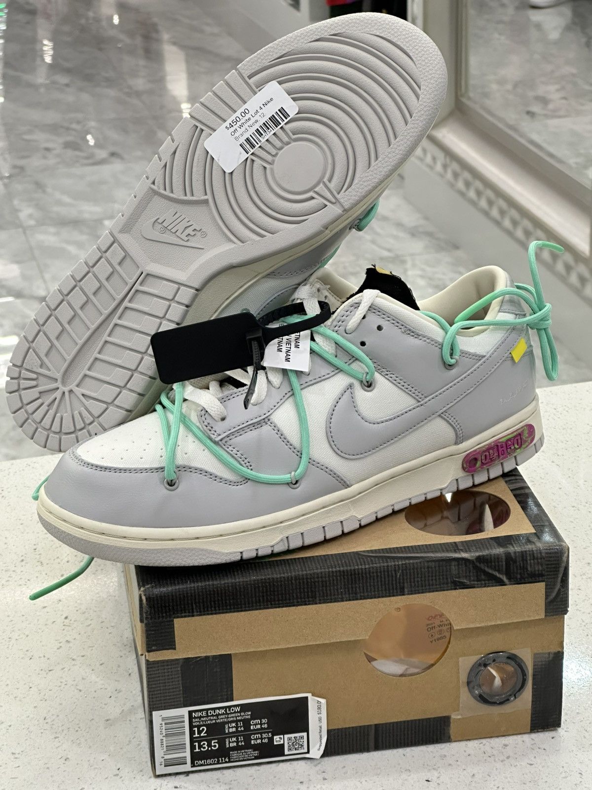 Nike × Off-White Off-White x Nike Dunk Low Lot 04 of 50 Size 12 Size US 12 / EU 45 - 1 Thumbnail