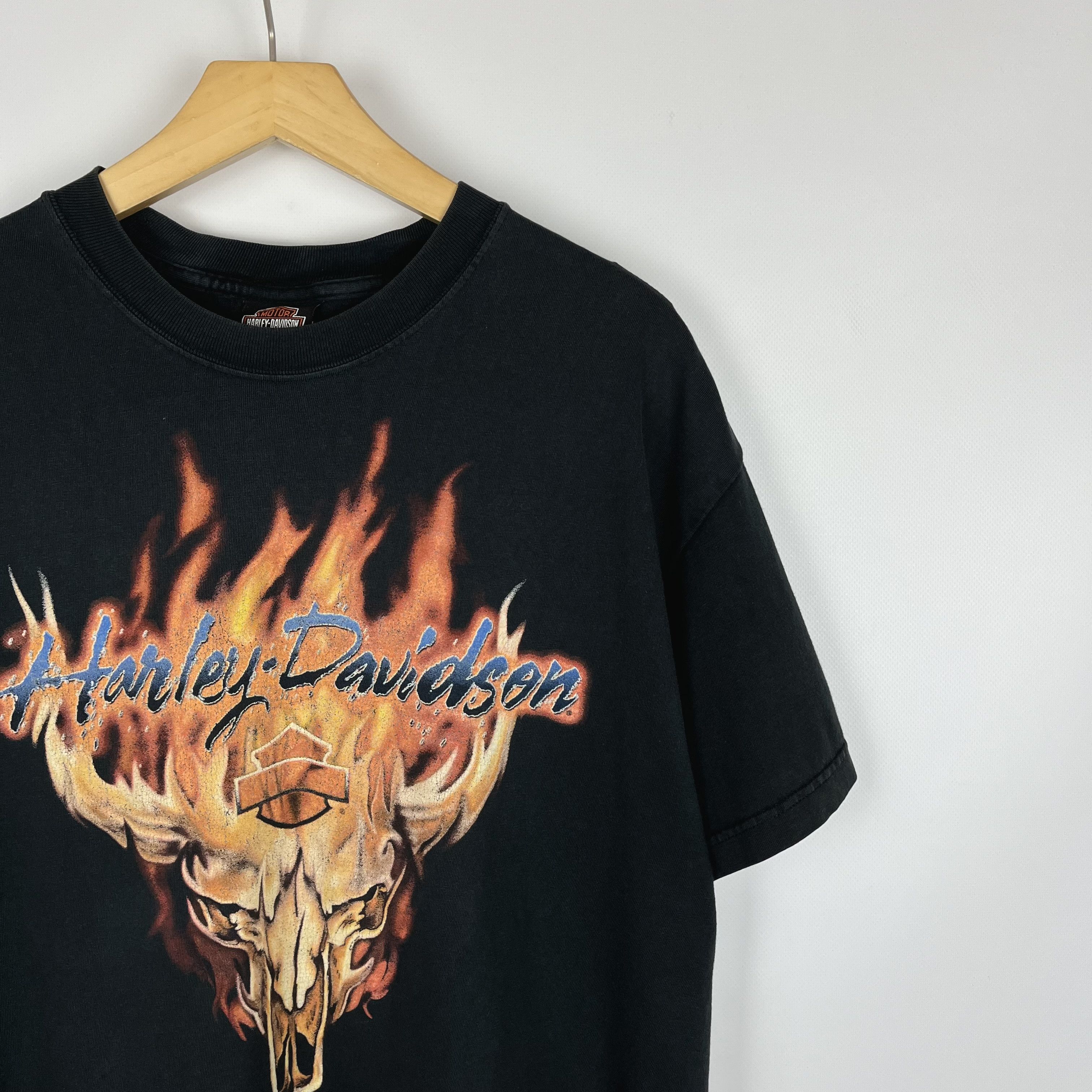 Harley Davidson Vintage Harley Davidson Flame Skull Florida T Shirt 2002 Size US L / EU 52-54 / 3 - 2 Thumbnail