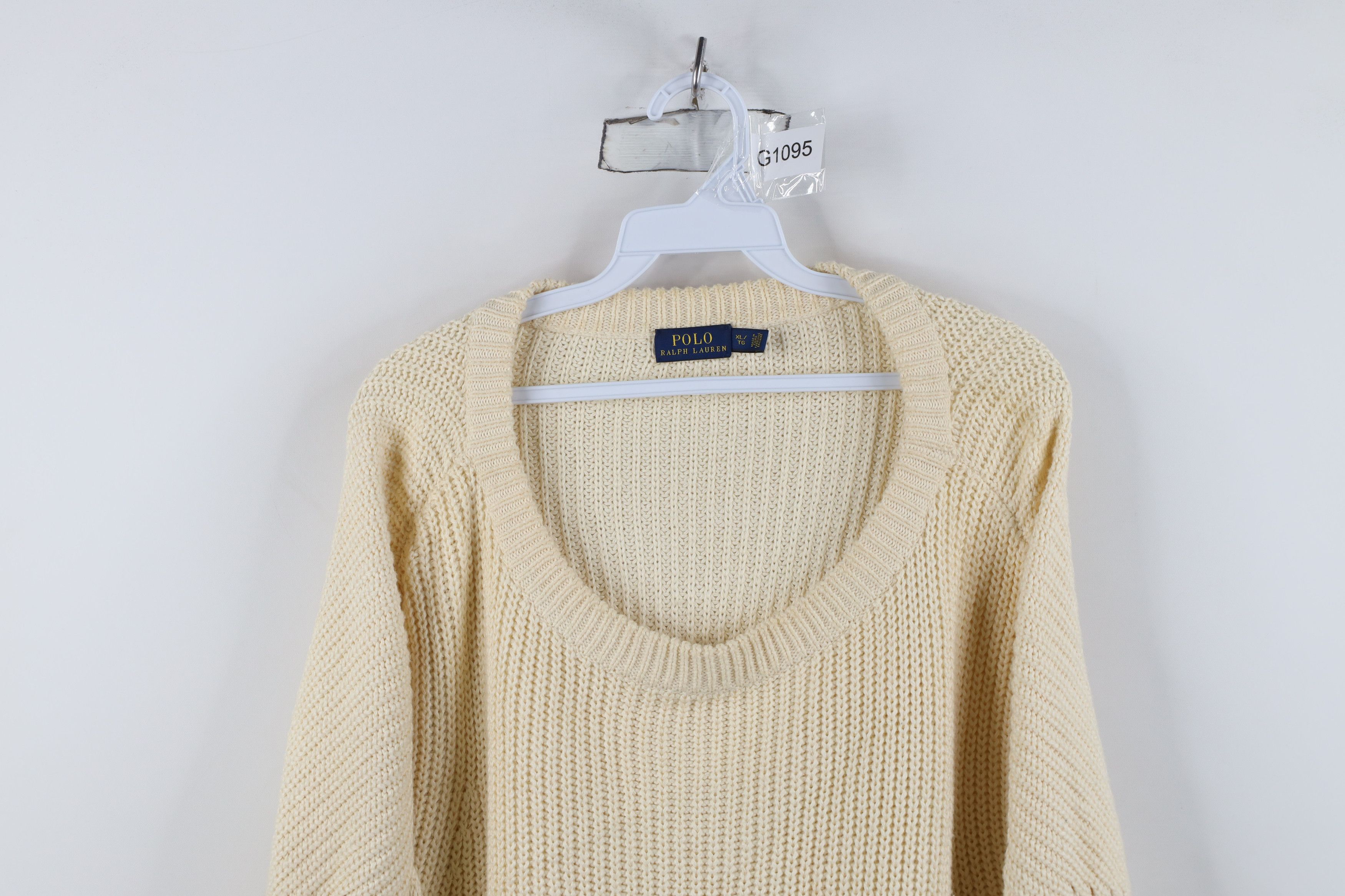 Ralph Lauren Ralph Lauren Ribbed Knit Slouchy Crewneck Sweater Beige Size XL / US 12-14 / IT 48-50 - 2 Thumbnail