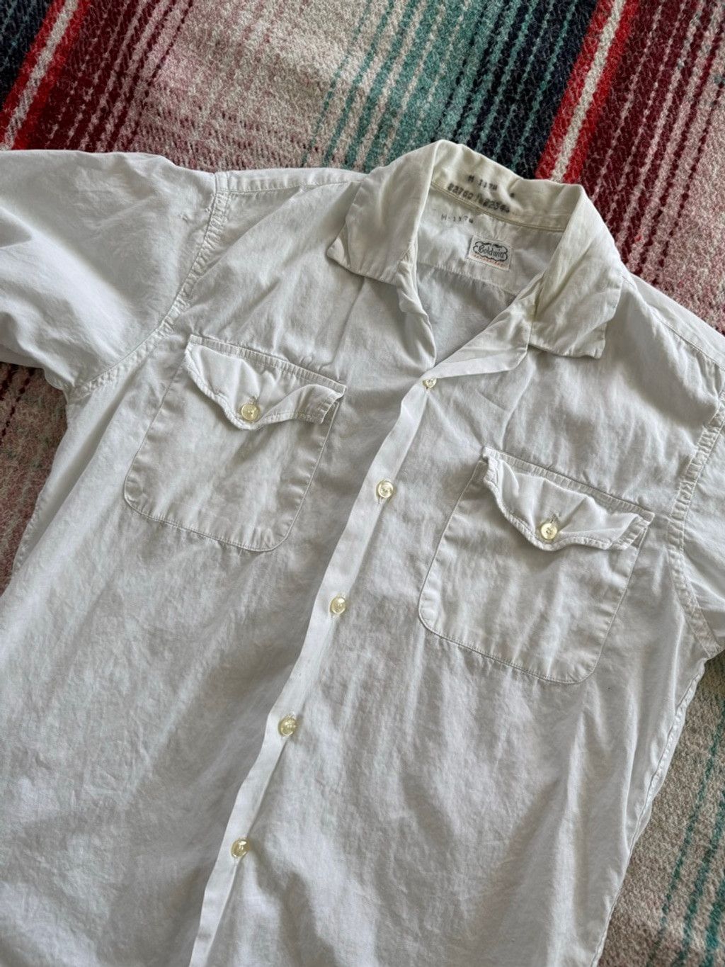 Baldwin Vintage Baldwin White Casual Button Down Officer Shirt with Size US M / EU 48-50 / 2 - 2 Thumbnail