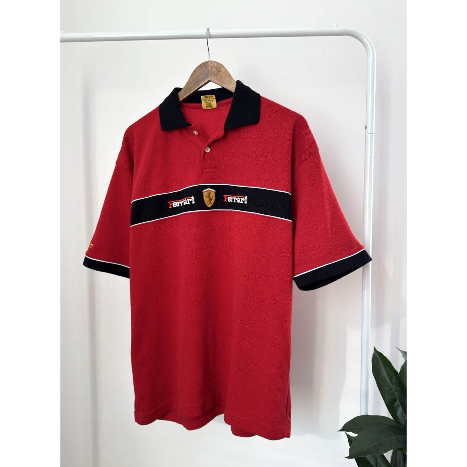 Ferrari VINTAGE Ferrari Michael Schumacher Racing F1 Polo T-Shirt Red XL Mens 90s Classic Retro Sports Cars Logo Size US XL / EU 56 / 4 - 5 Thumbnail