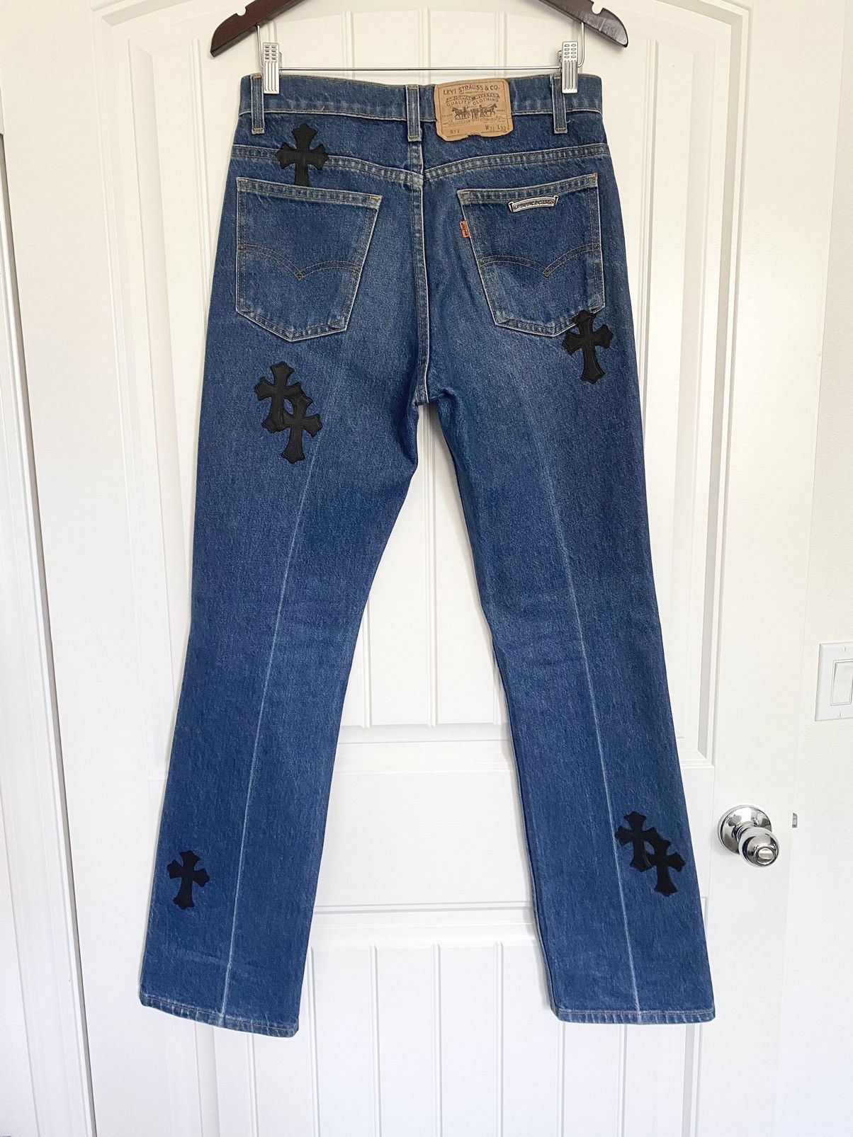 Chrome Hearts Chrome Hearts Levi’s 517 70’s Cross Patch Blue Jeans Size US 30 / EU 46 - 2 Thumbnail