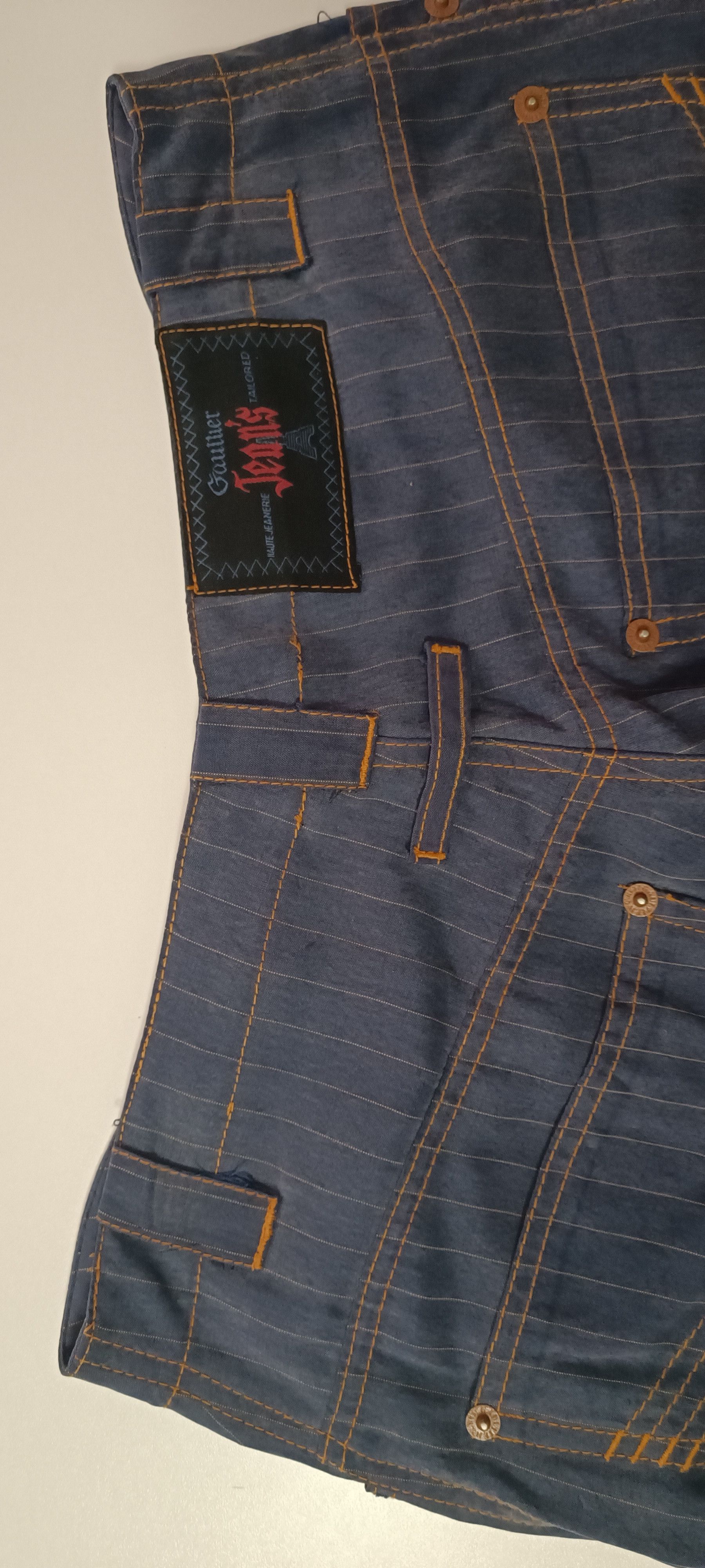 Jean Paul Gaultier Grayish blue pants with fine white vertical stripes Size 27" / US 4 / IT 40 - 15 Thumbnail
