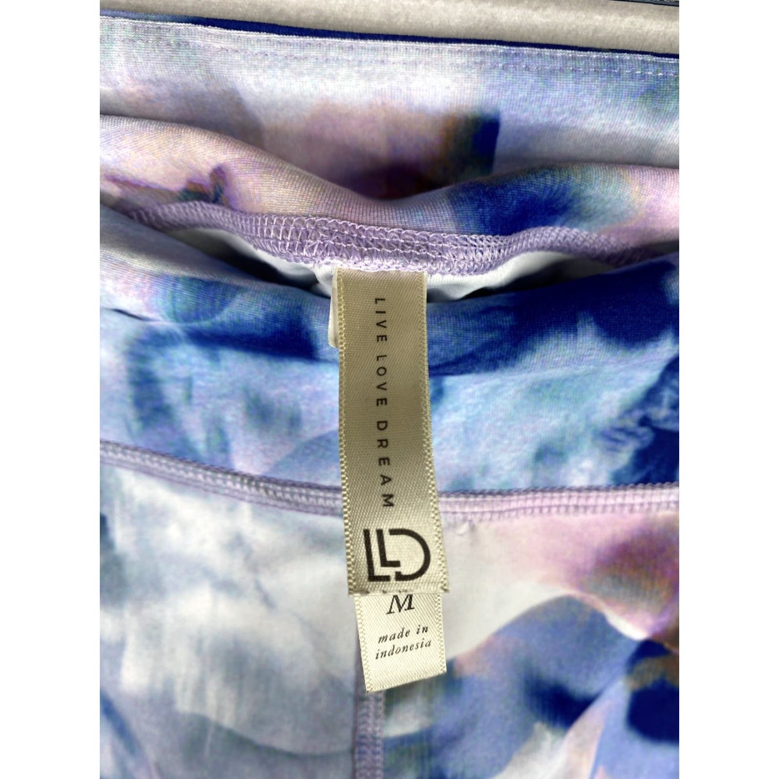 Olive Live Love Dream Leggings Women M Blue Tie Dye Skinny Pull On Workout Shirt? Size 32" / US 10 / IT 46 - 7 Thumbnail