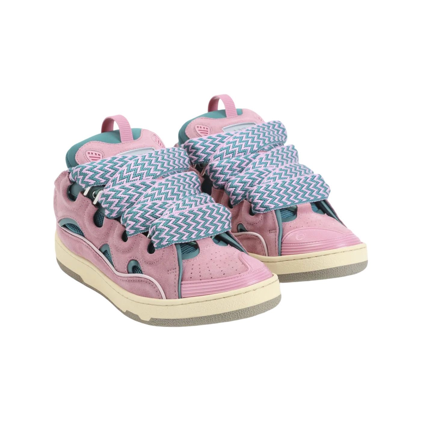 Lanvin LANVIN Curb Green/Pink Sneakers New & Authentic (Men's size: Size US 9 / EU 42 - 3 Thumbnail