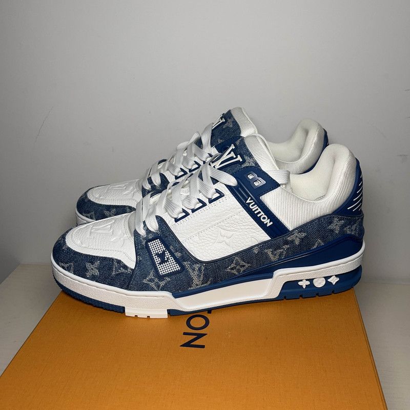 Louis Vuitton Louis Vuitton Denim White Low-Top Fashion Sneakers 0079 Size US 9.5 / EU 42-43 - 1 Thumbnail