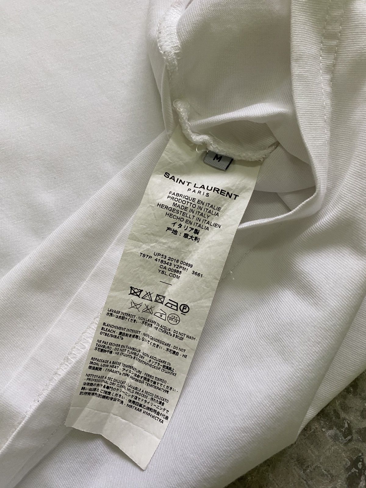 Hedi Slimane × Saint Laurent Paris Vintage Saint Laurent Paris Rhinestone Tee Size US M / EU 48-50 / 2 - 8 Thumbnail