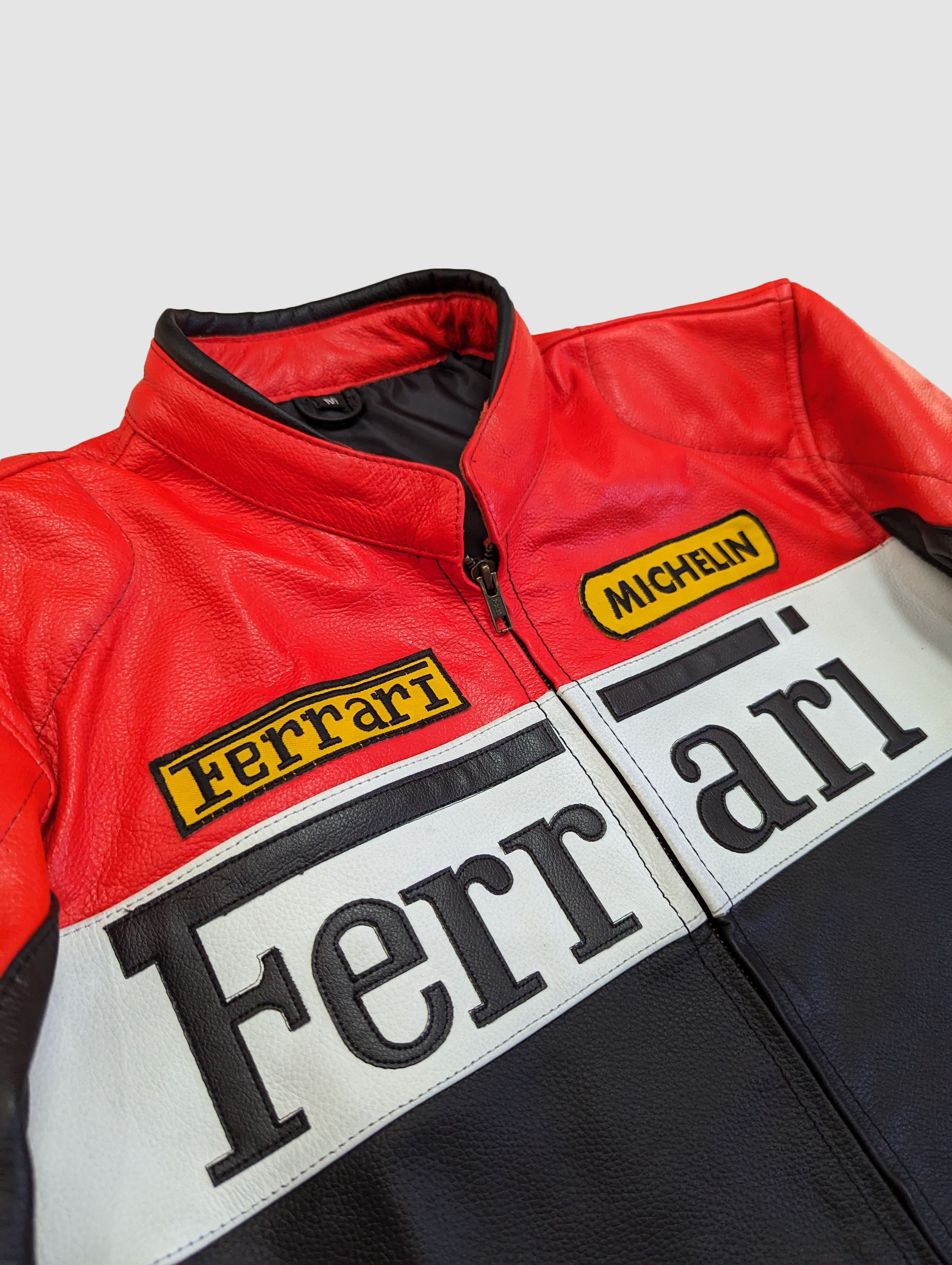 Ferrari 🔥 FERRARI 90s LEATHER JACKET RACING STREETWEAR ''L'' Size US L / EU 52-54 / 3 - 5 Thumbnail