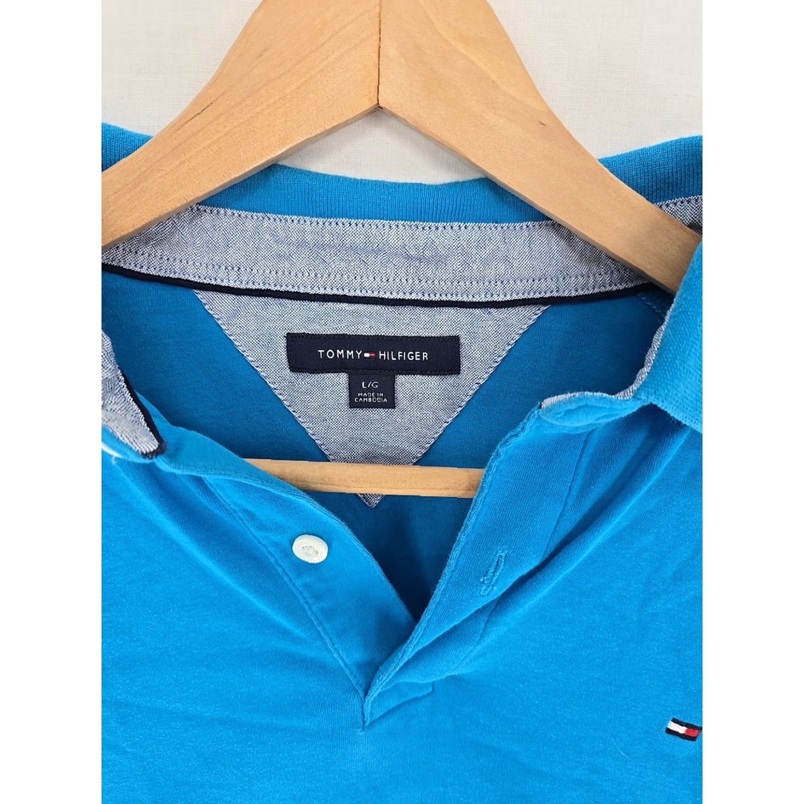 Tommy Hilfiger VINTAGE Tommy Hilfiger Polo Shirt Mens L Cotton Blue Short Sleeve Classic - Soft Nice Size US L / EU 52-54 / 3 - 2 Thumbnail