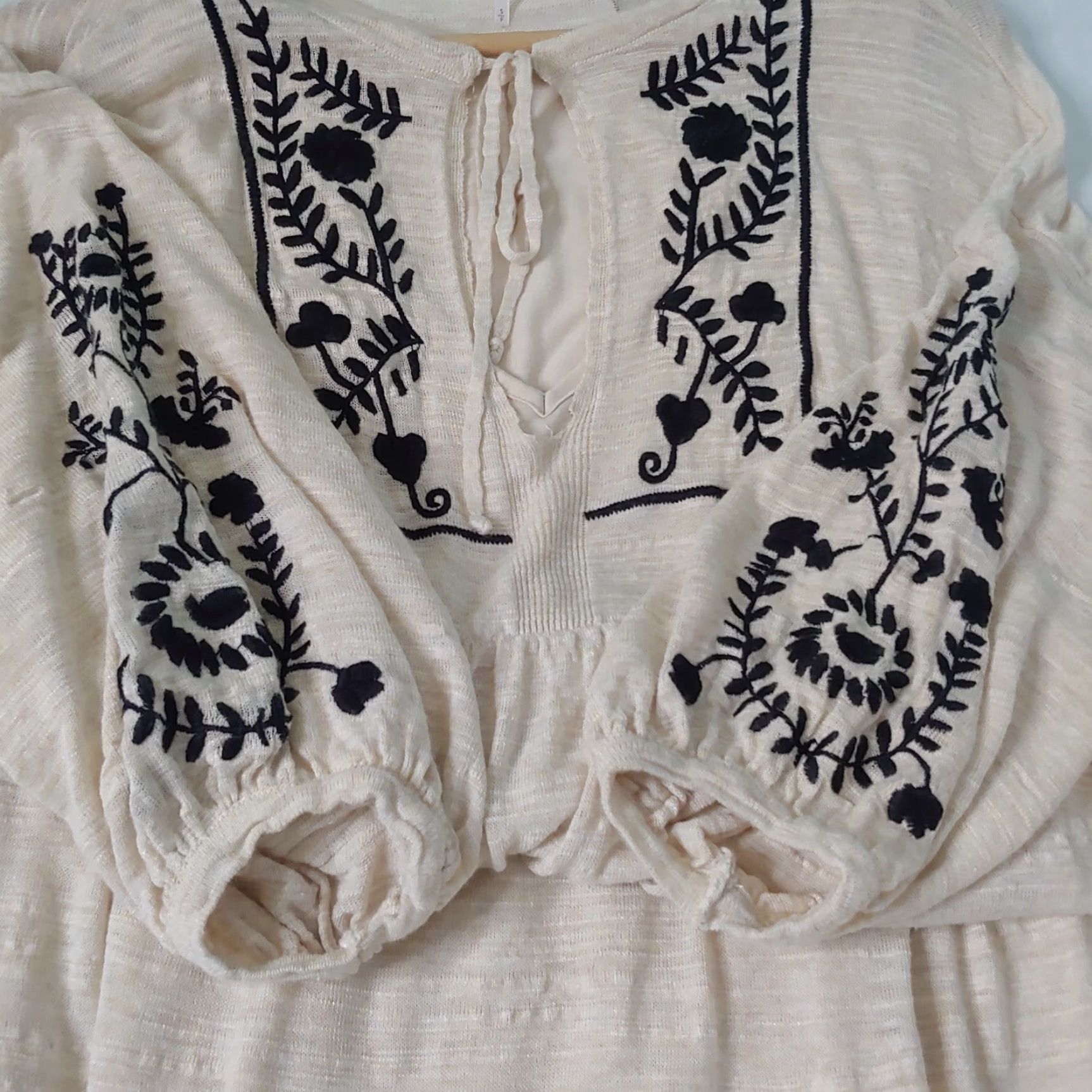 Free People VINTAGE Free People Dress Small Bohemian Hippie Long Rayon Knit Burnout Embroidered Fall Spring Women's Size S / US 4 / IT 40 - 2 Thumbnail