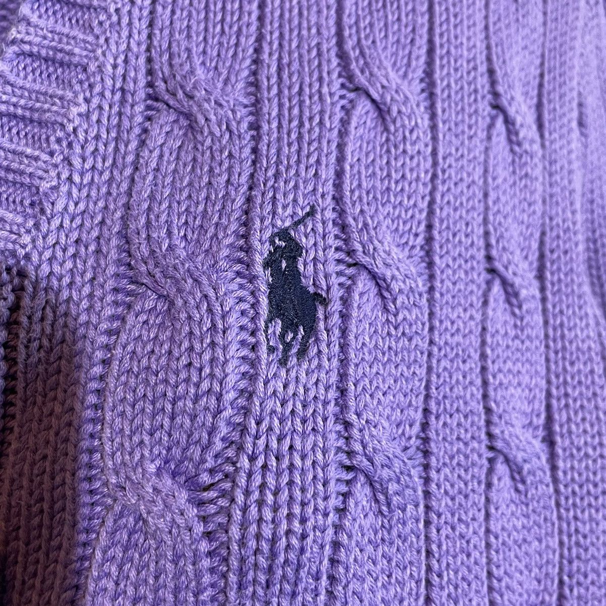 Polo Ralph Lauren Polo Ralph Lauren Sport Cable Knit V-Neck Sweater Purple Size S / US 4 / IT 40 - 5 Thumbnail