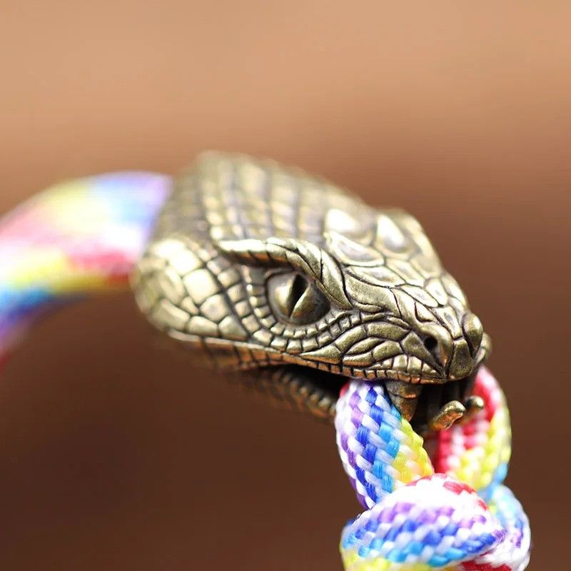 Handmade 3Pcs Snake Head Knife Beads Paracord Bead Zipper Bracelet Size ONE SIZE - 8 Thumbnail