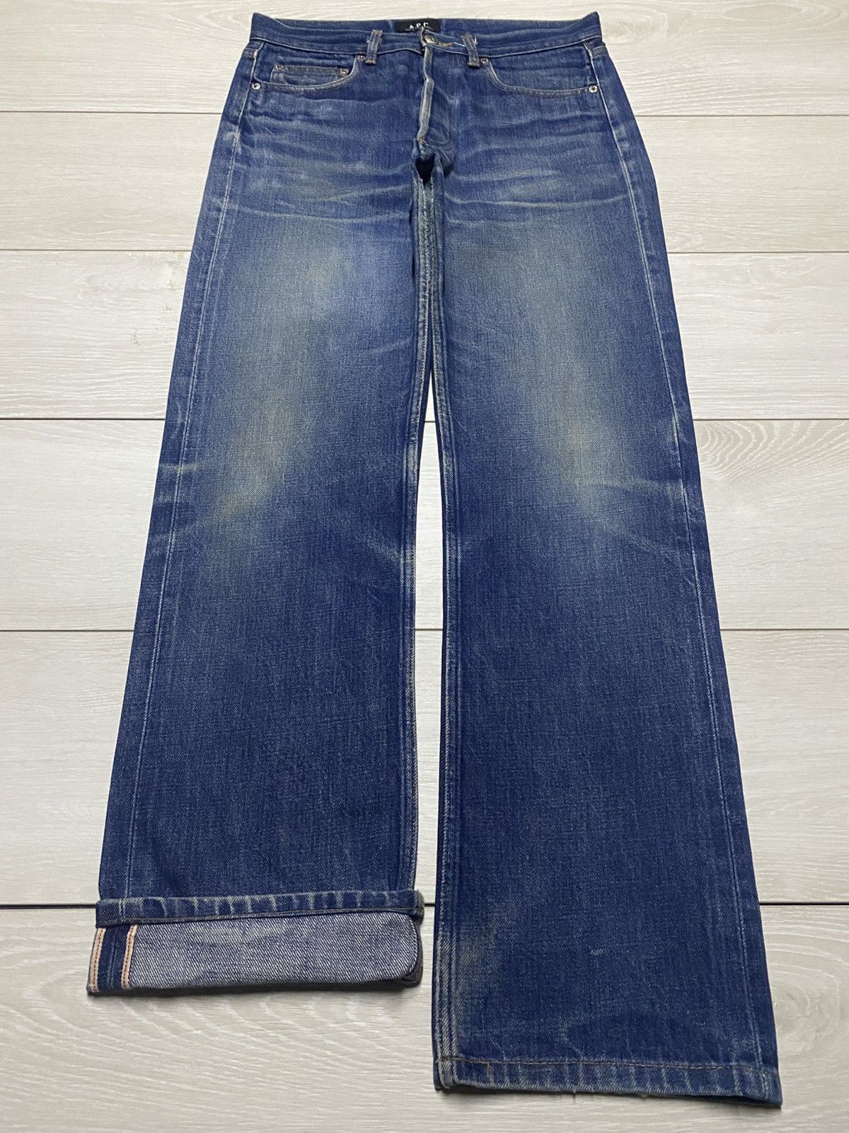 A.P.C. A.P.C Rue De Fleurus Selvedge Denim Mud Wash Loose Jeans Size US 30 / EU 46 - 1 Thumbnail