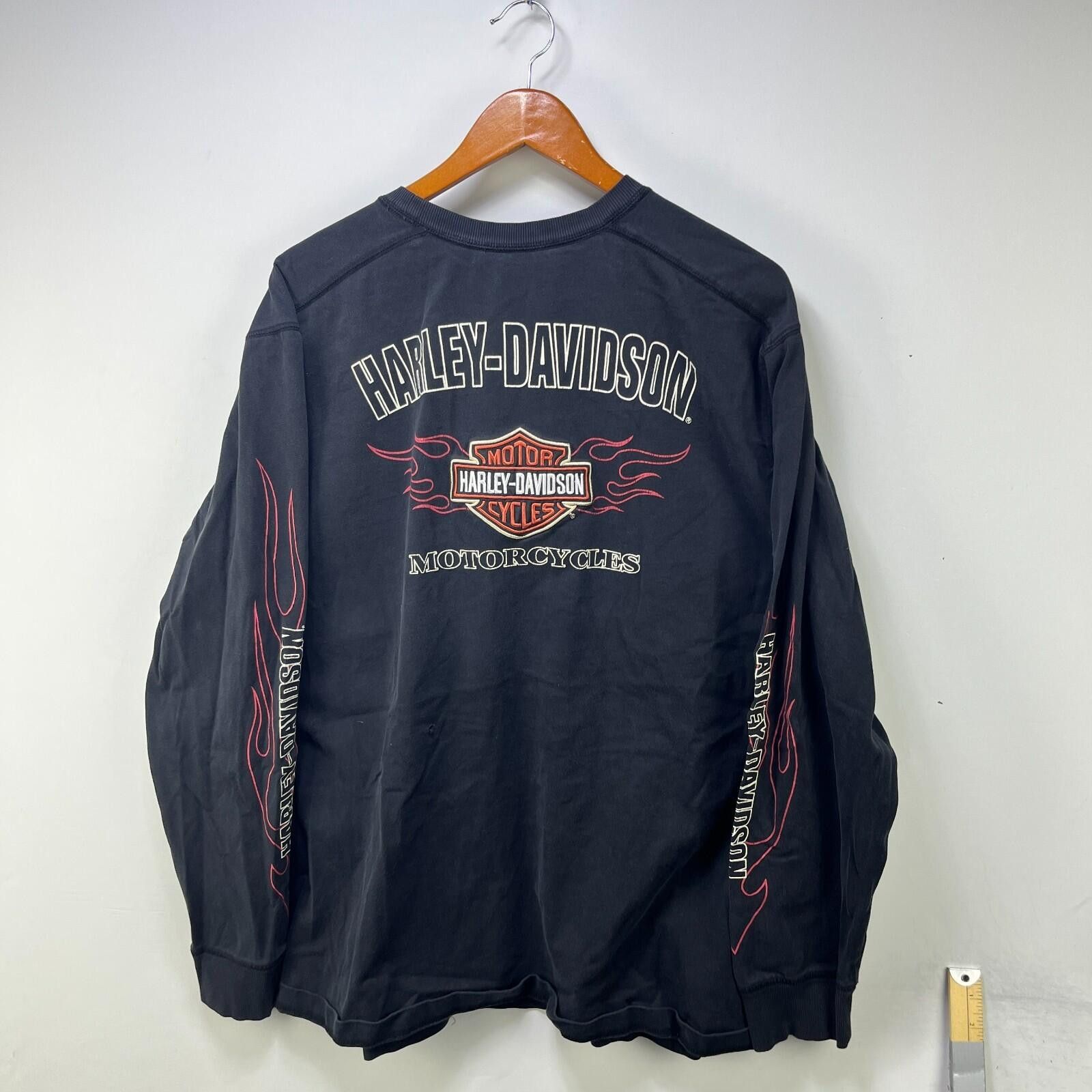 Harley Davidson Vintage Harley Davidson Flame Sleeve Long Sleeve 2XL Size US XXL / EU 58 / 5 - 1 Thumbnail