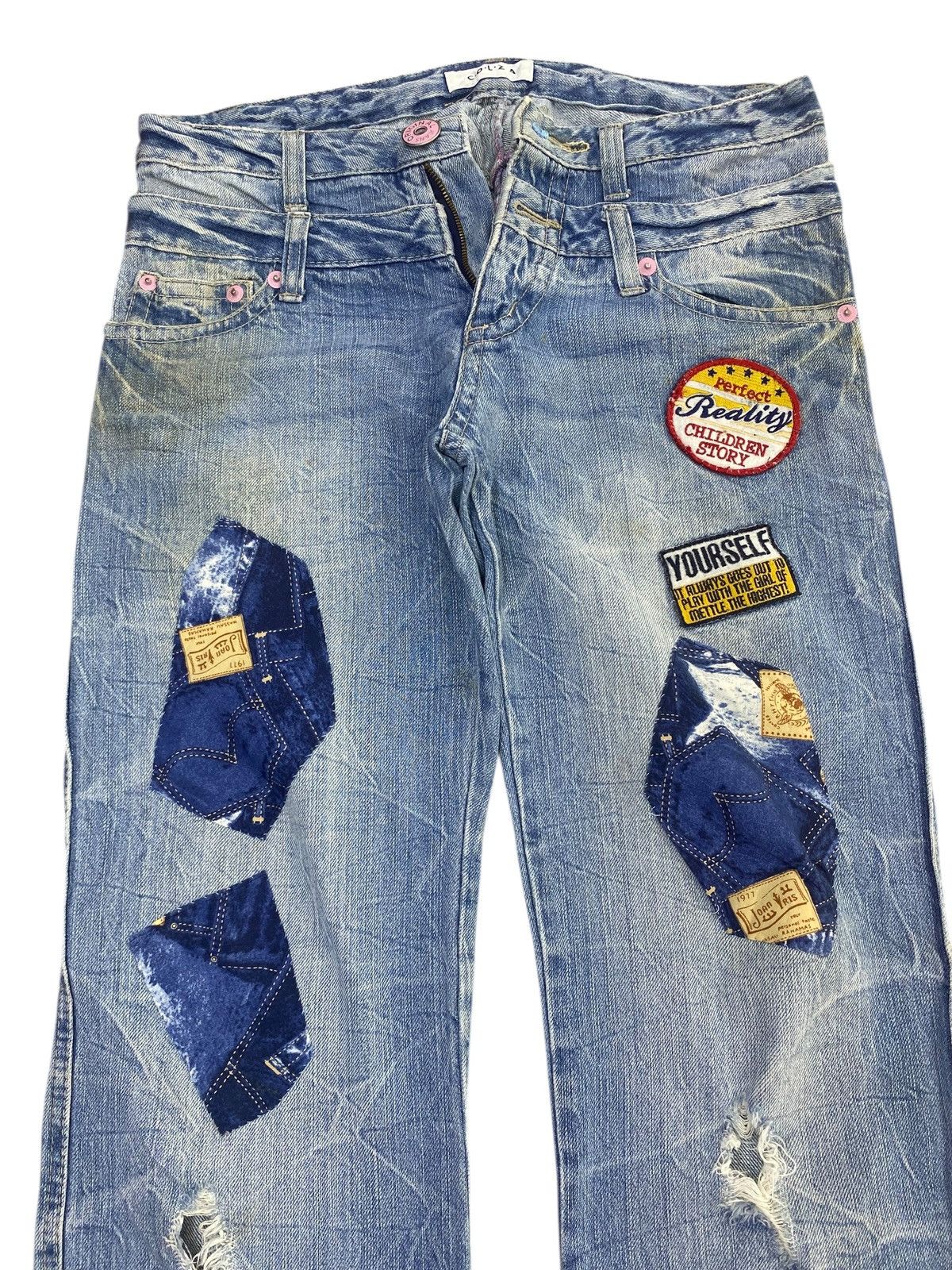 Japanese Brand Japanese Brand Thunder Wash Style Patches Jeans Size US 28 / EU 44 - 2 Thumbnail