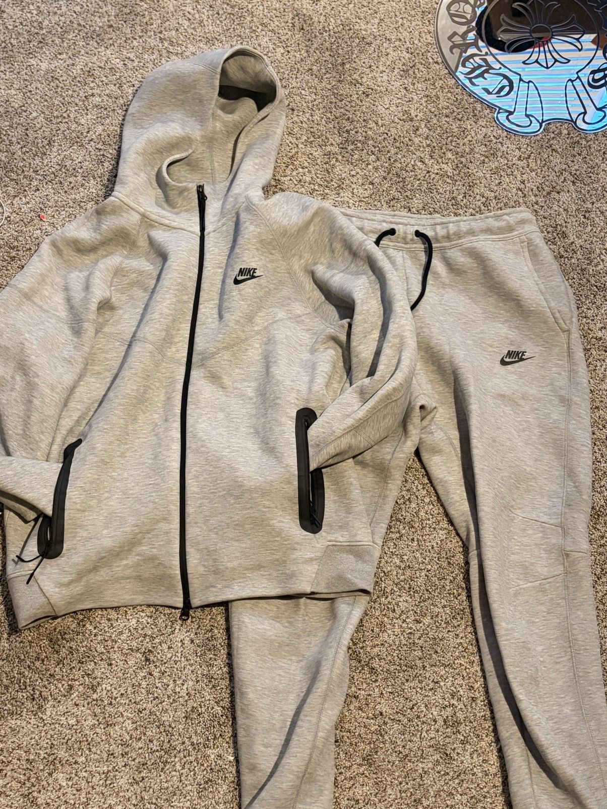 Nike Gray Nike Tech Set (TOP+BOTTOM) Size US L / EU 52-54 / 3 - 1 Thumbnail