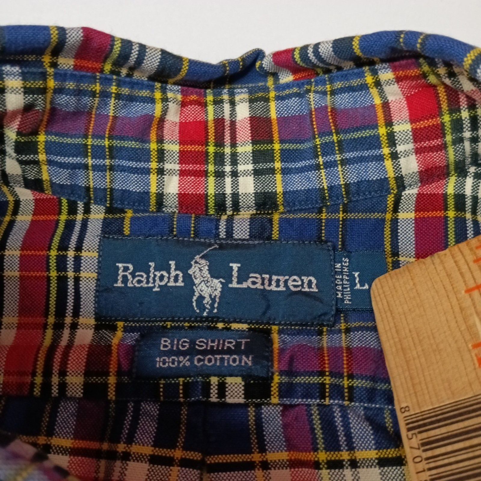 Ralph Lauren Ralph Lauren Big Shirt Men's L Red Blue Plaid Black Pony Size US L / EU 52-54 / 3 - 4 Thumbnail
