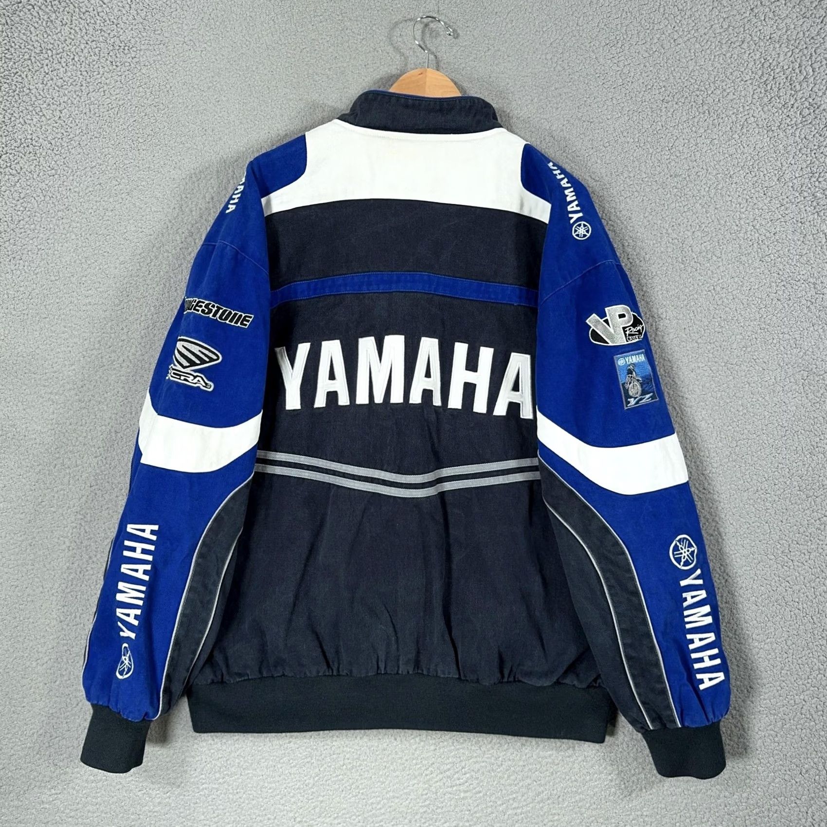 Yamaha VINTAGE Yamaha Racing Jacket Mens XL JH Design Blue Cotton Twill Y2K Moto Biker Size US XL / EU 56 / 4 - 2 Thumbnail