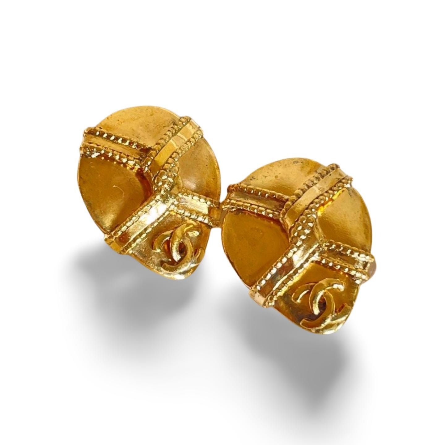 Chanel Vintage Chanel teardrop earrings with twisted ribbon CC mark Size ONE SIZE - 6 Thumbnail