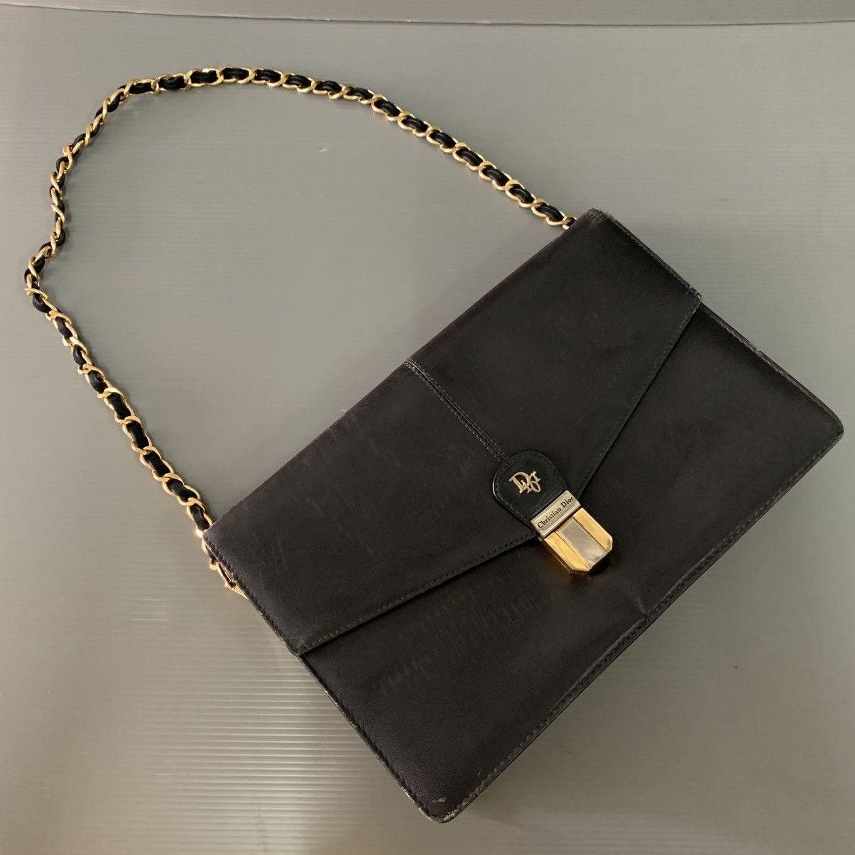 Christian Dior Monsieur Christian Dior Black Leather Vintage Chain Bag Size ONE SIZE - 3 Thumbnail