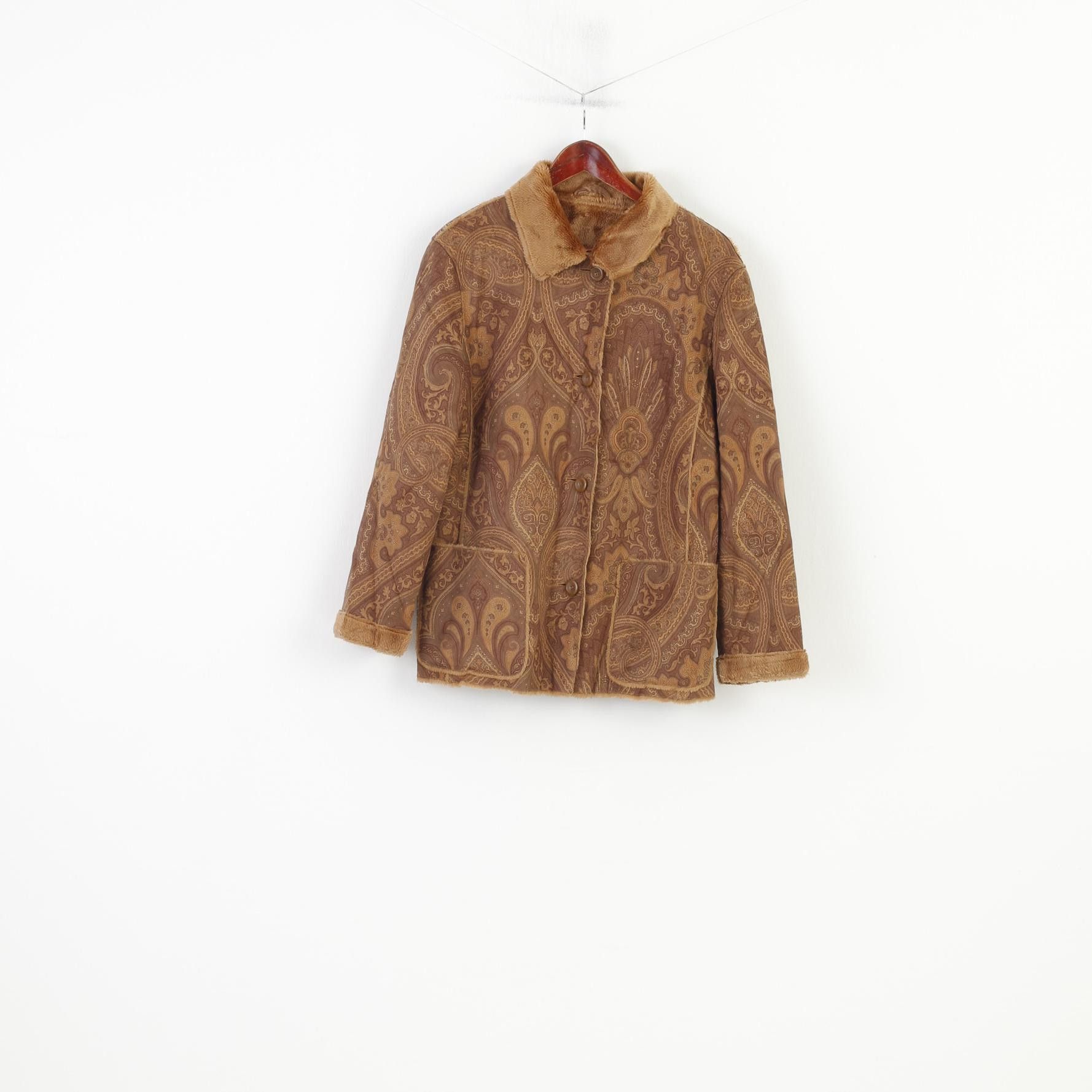 Vintage Gelco Women 16 44 XL Jacket Brown Boho Single Breasted 11032 Size XL / US 12-14 / IT 48-50 - 2 Thumbnail
