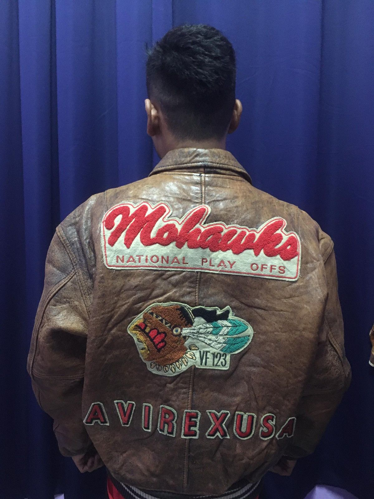 Avirex × Vintage Vintage Avirex Mohawks leather varsity jacket Size US XS / EU 42 / 0 - 20 Thumbnail