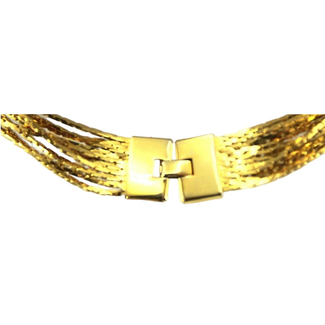 Other Yellow Goldtone Multi 10 Chain Statement Necklace 3/4" Wide Size ONE SIZE - 3 Thumbnail