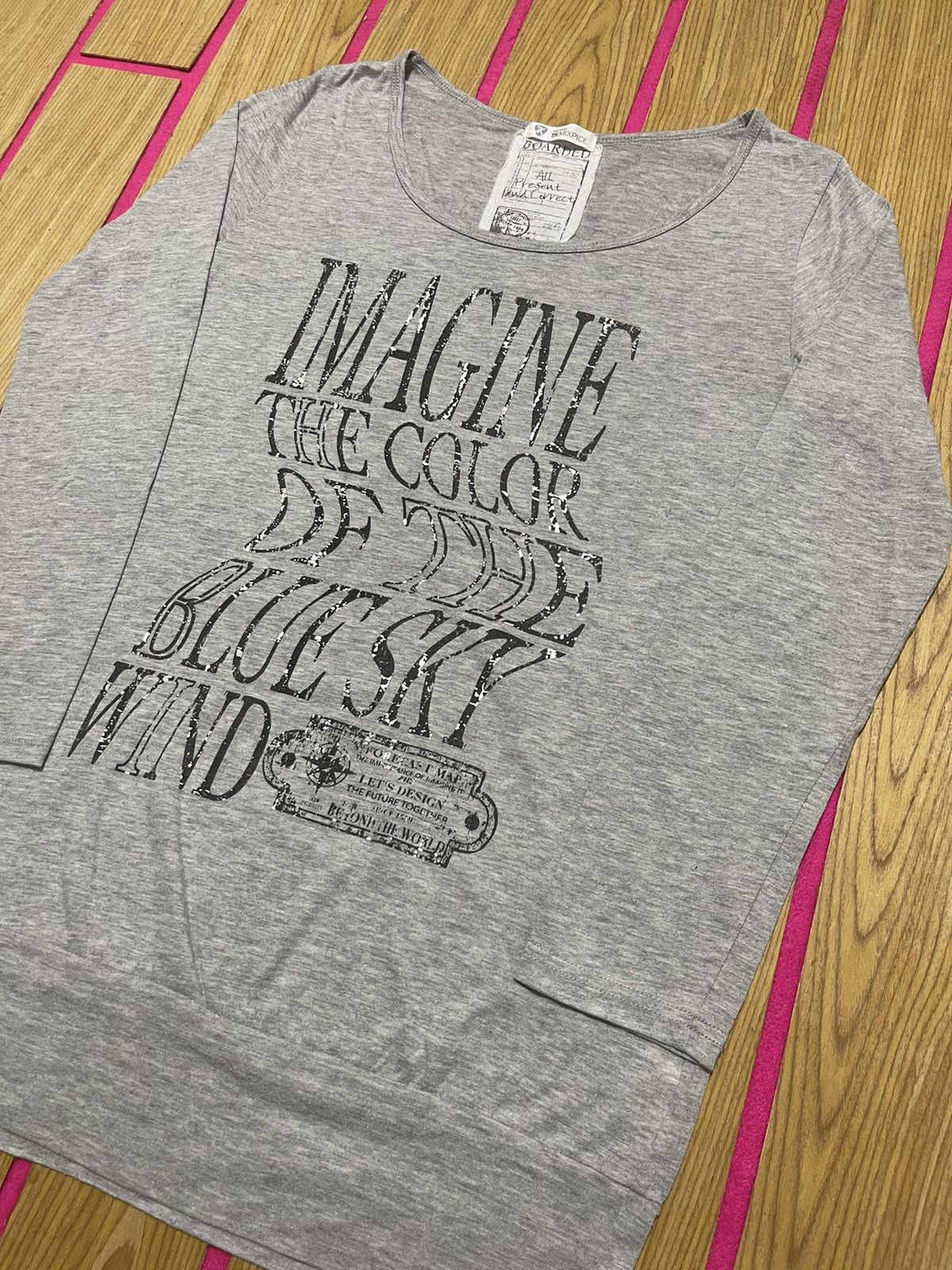 If Six Was Nine Y2K BOARDED long sleeve t-shirt with screen printed text Size US M / EU 48-50 / 2 - 2 Thumbnail