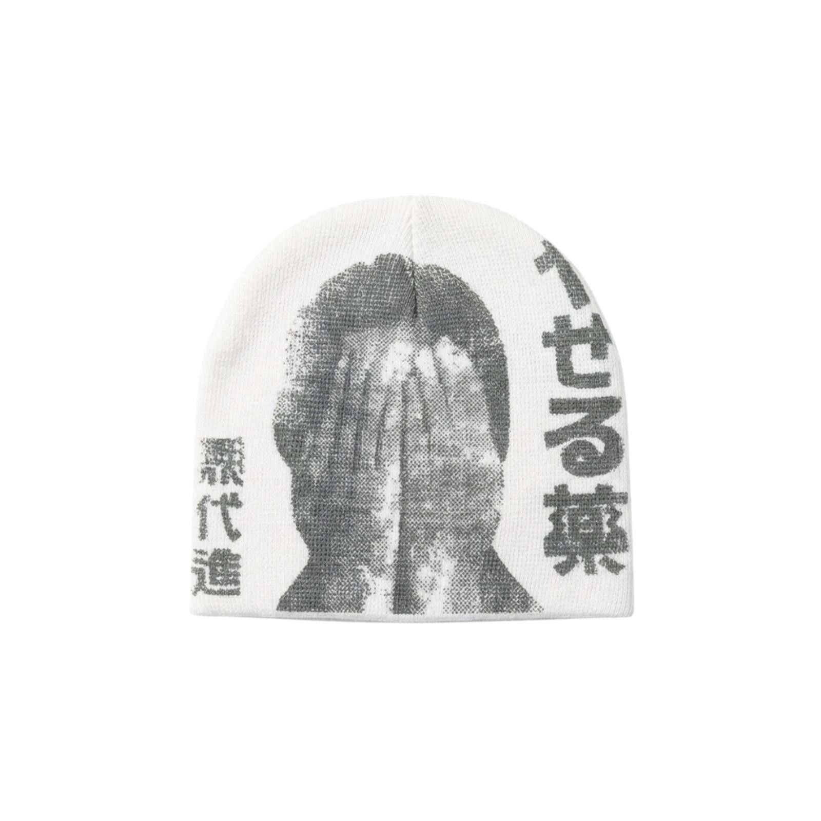 Other Japanese Kanji Covered-Face Portrait Knit Beanie Size ONE SIZE - 1 Thumbnail